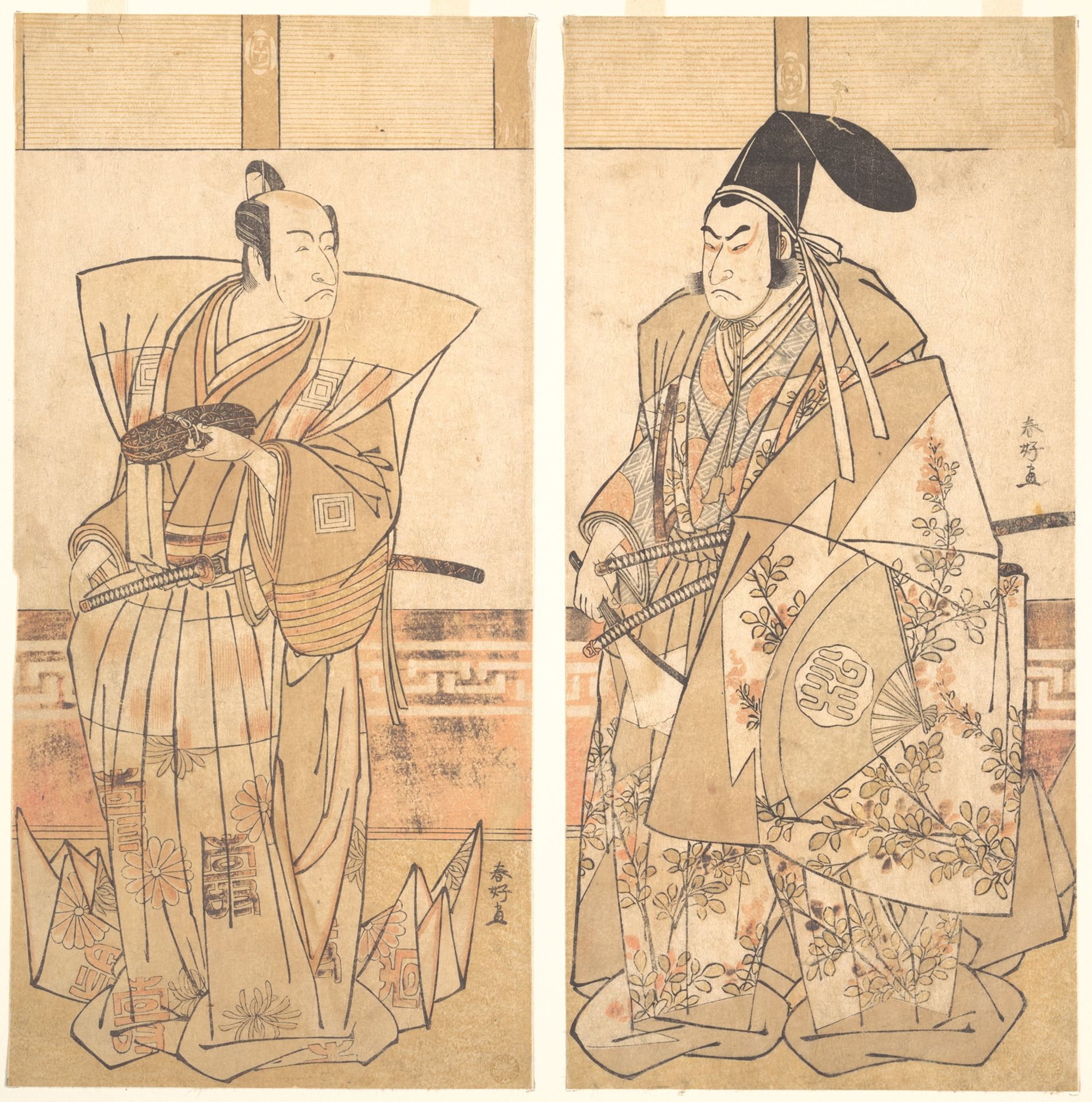 Two Actors Dressed in Ceremonial Costumes by Katsukawa Shunkō