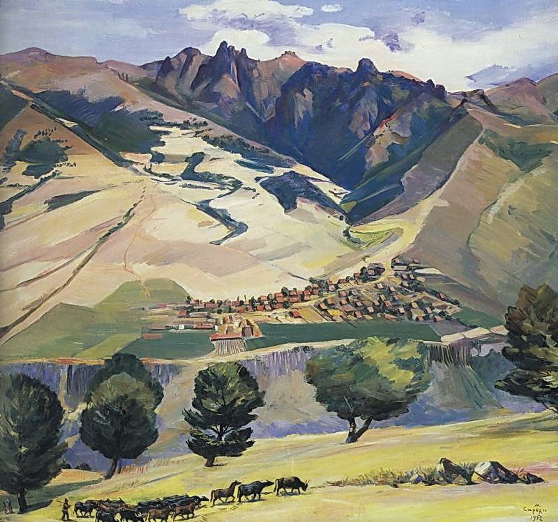 Collective farm of village Karindzh in the mountains Tumanyan by Martiros Sarian