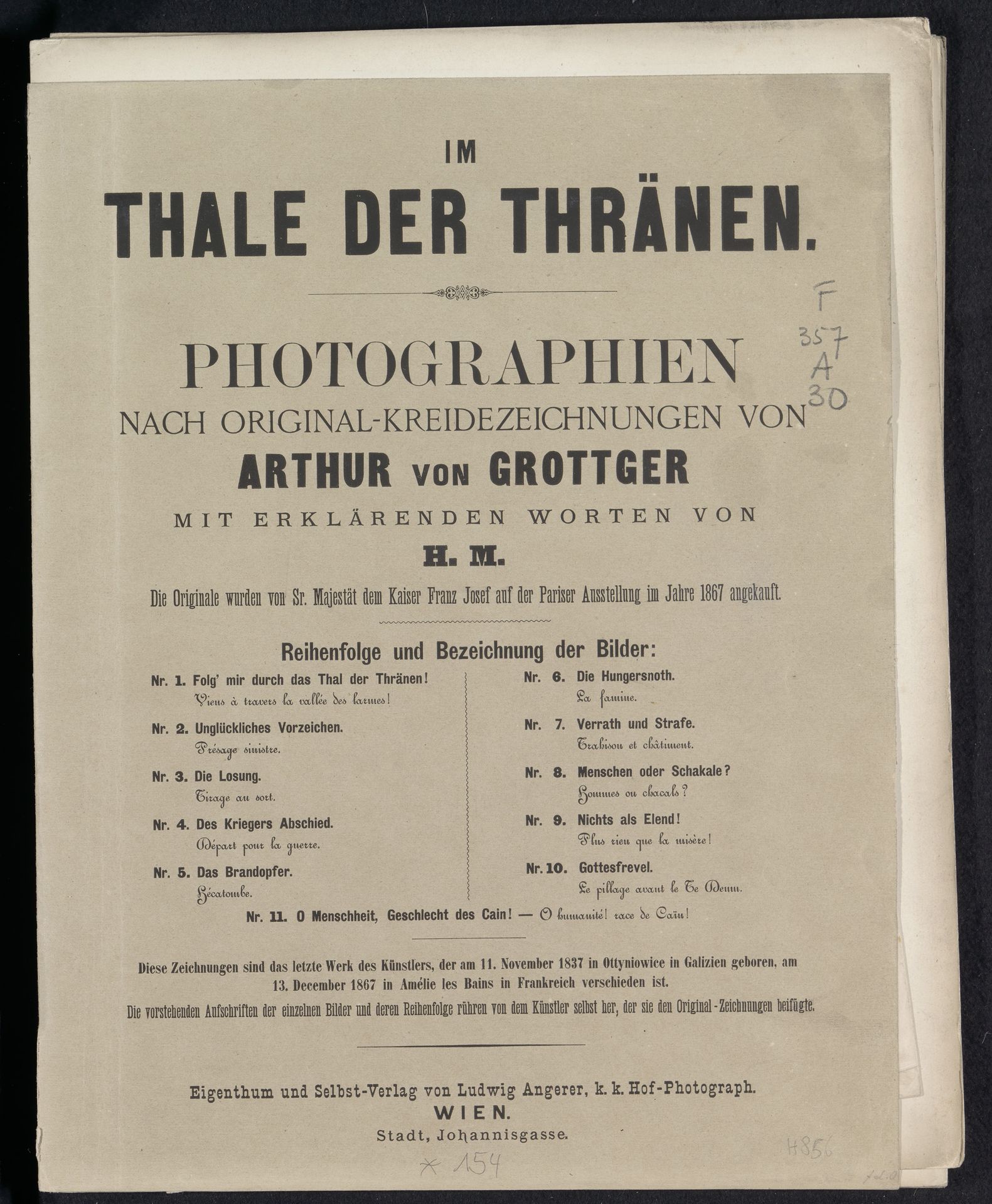 Im Thale der Tränen : Photographien nach Original-Kreidezeichnungen von Arthur von Grottger by Ludwig Angerer