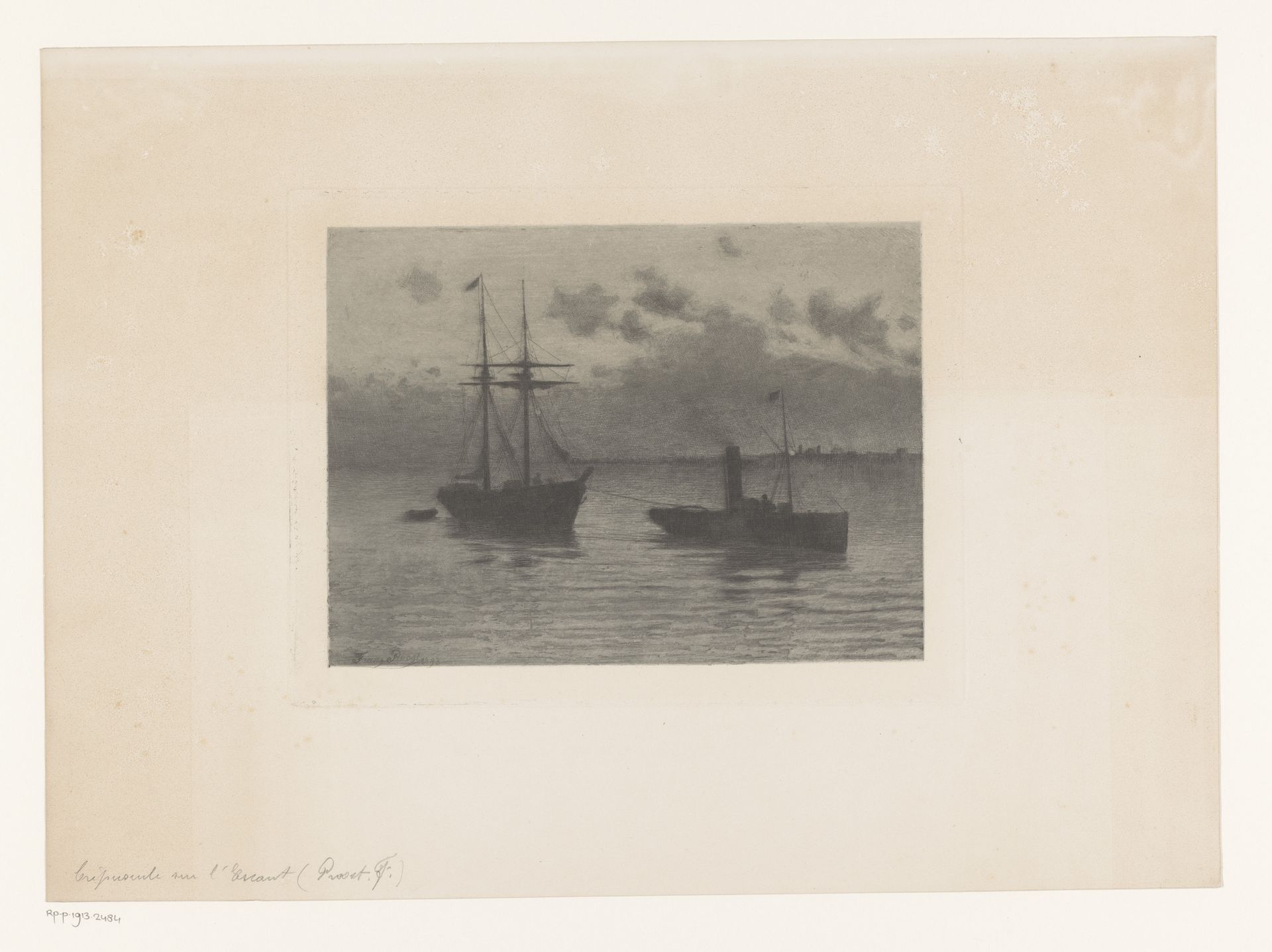 Schelde bij schemering by Frans Proost