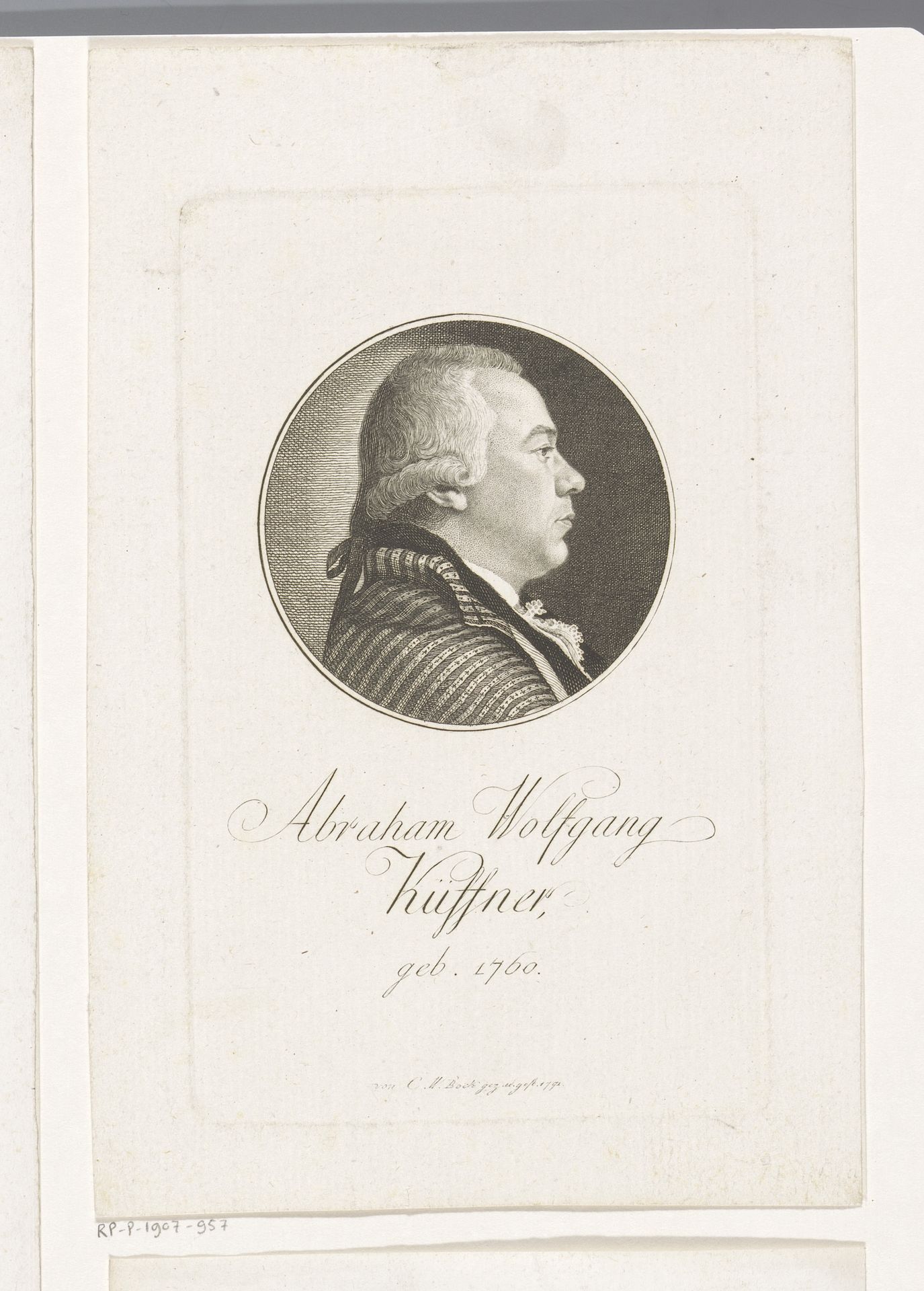 Portret van Abraham Wolfgang Küffner by Christoph-Wilhelm Bock