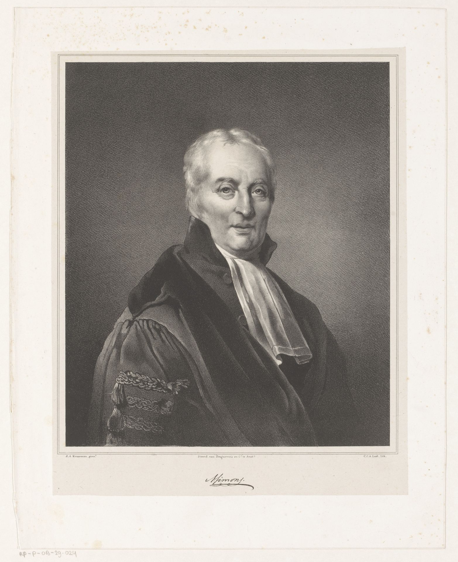 Portret van Adam Simons by Carel Christiaan Antony Last