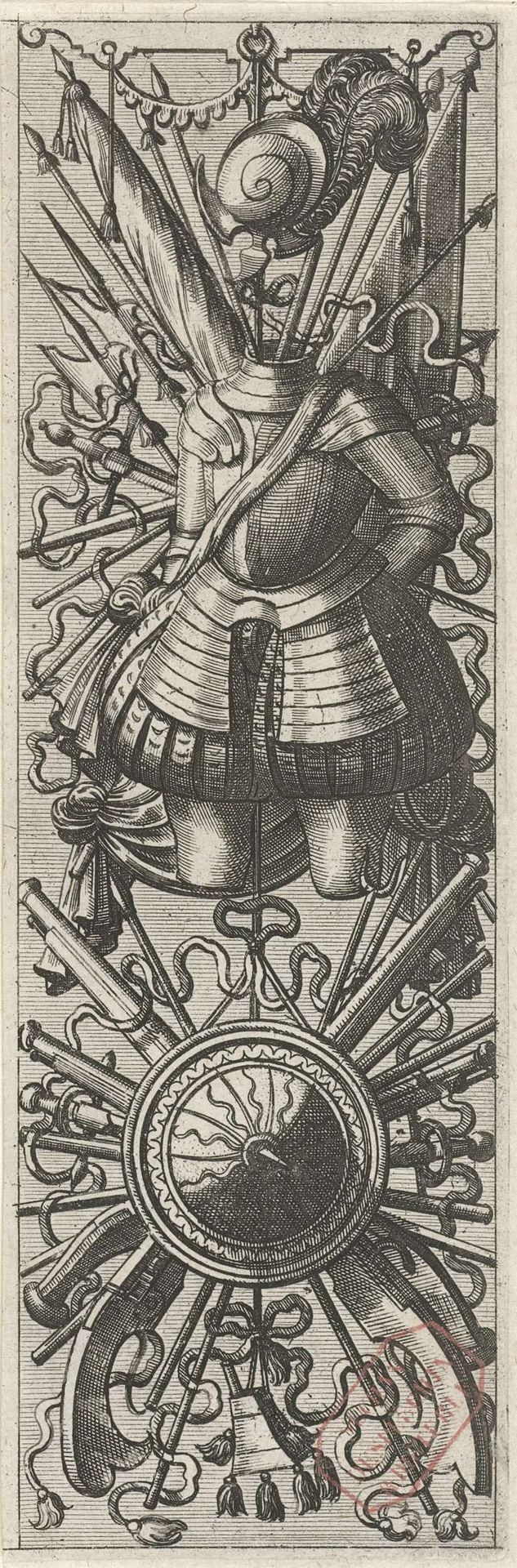 Wapentrofee, kuras met spaanse broek by Johannes of Lucas van Doetechum
