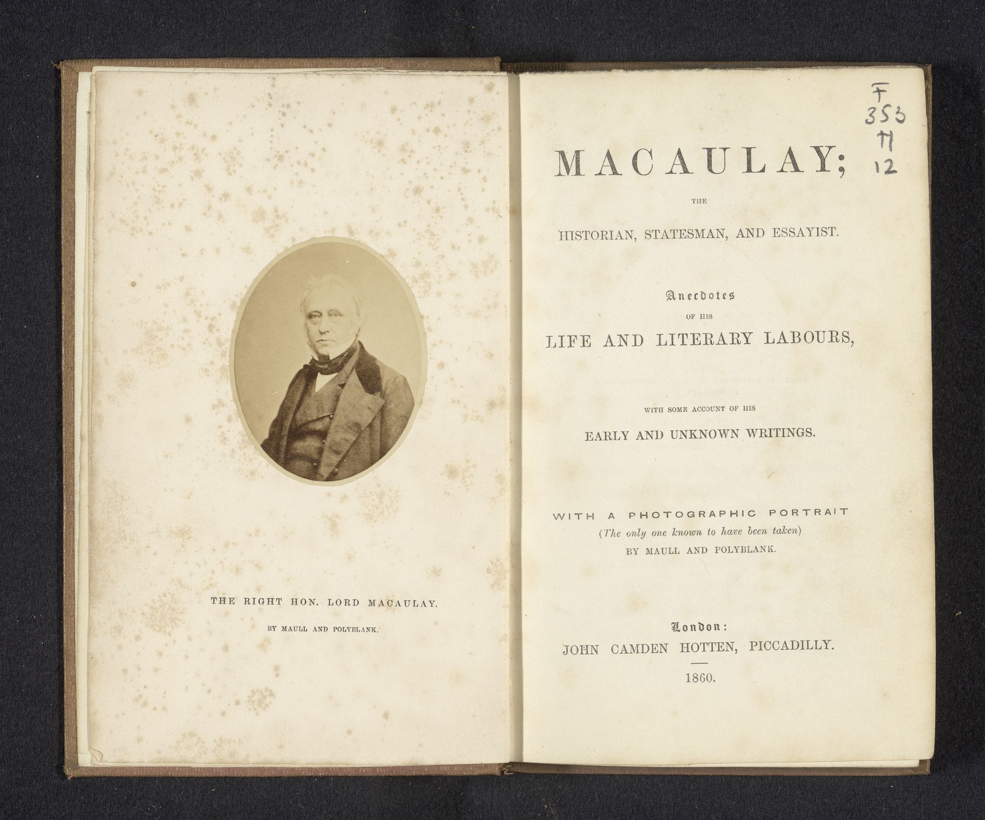 The right hon. Lord Macaulay by Maull & Polyblank