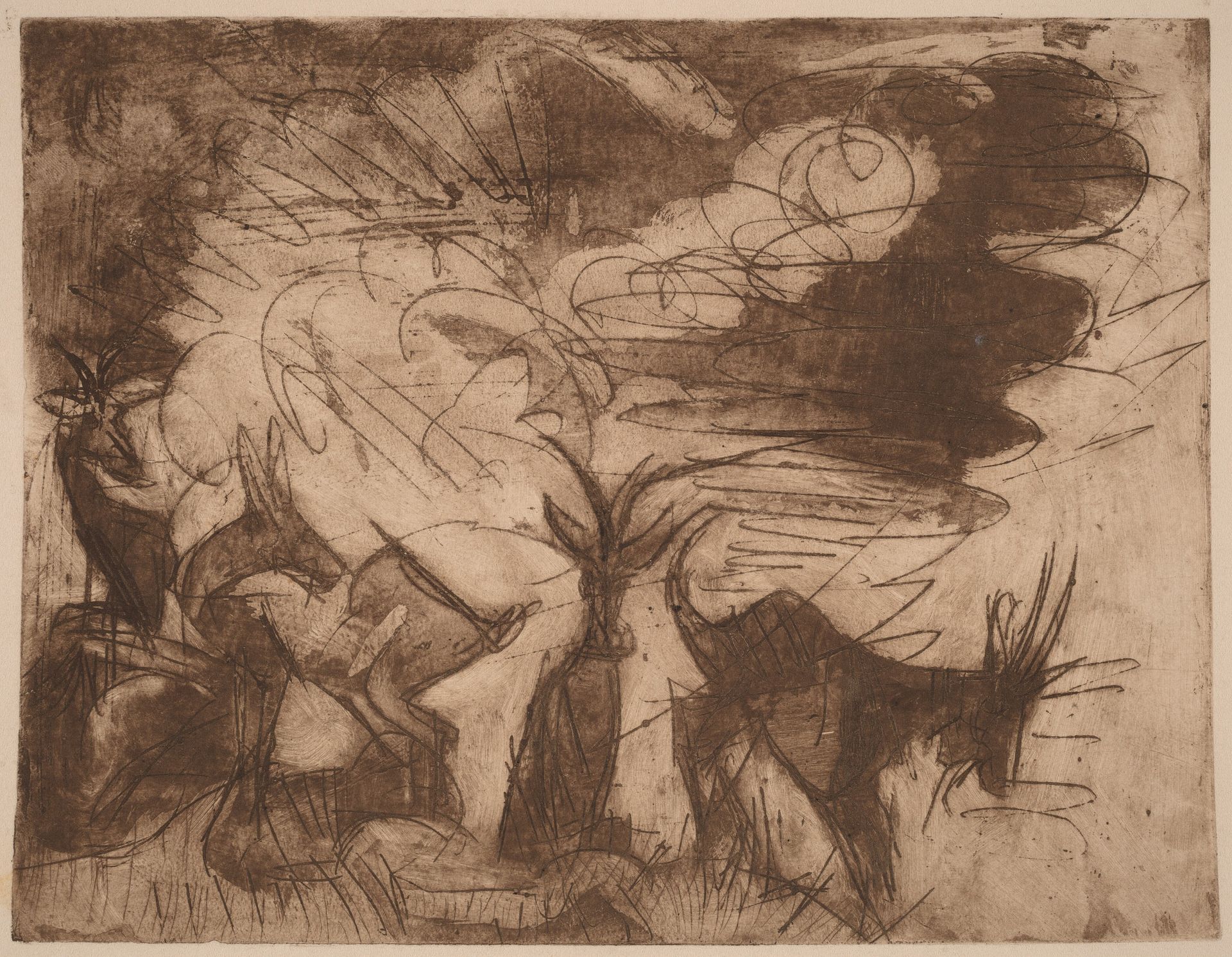 Goats and Clouds by Ernst Ludwig Kirchner