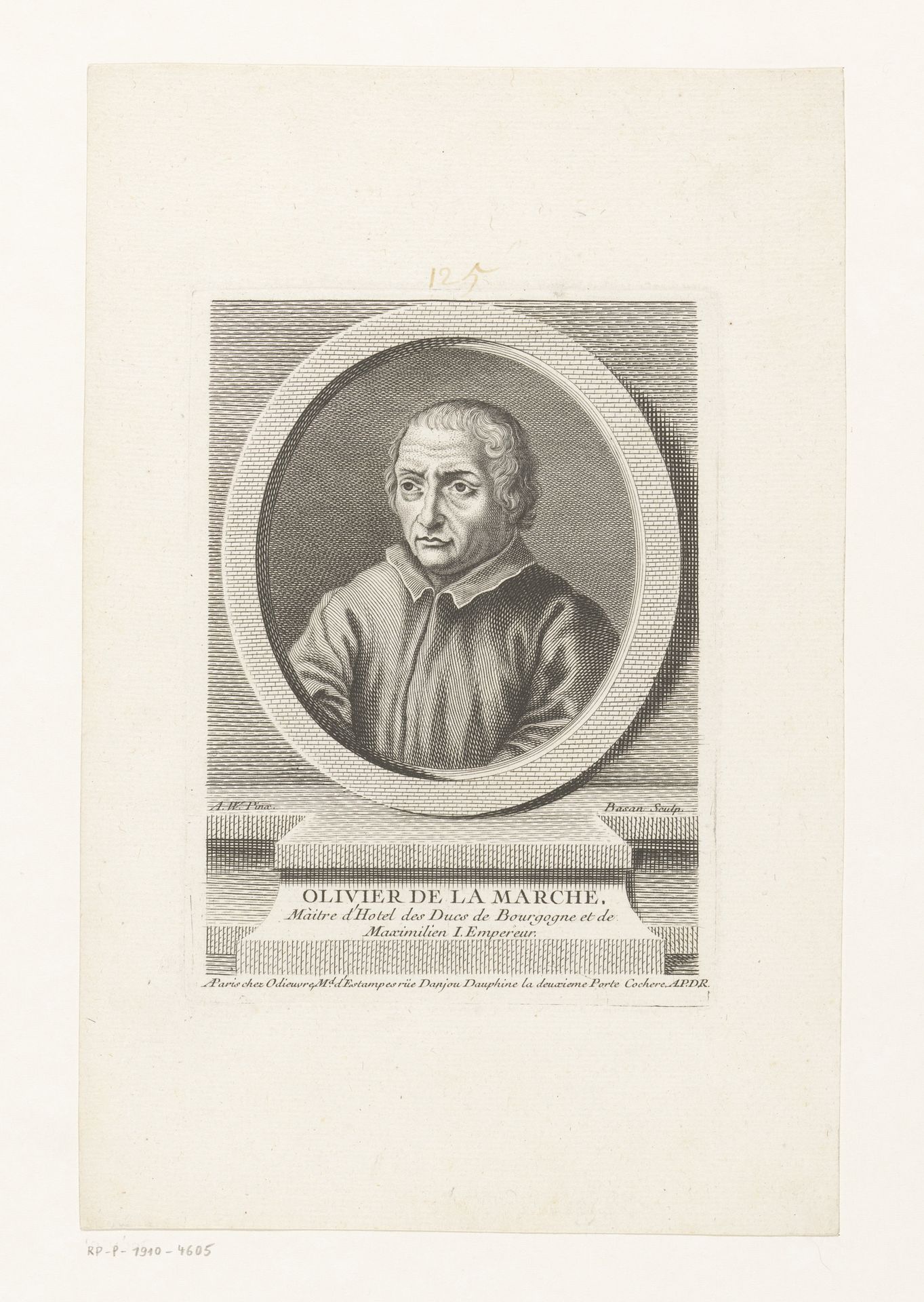 Portret van Olivier de La Marche by Pierre François Basan