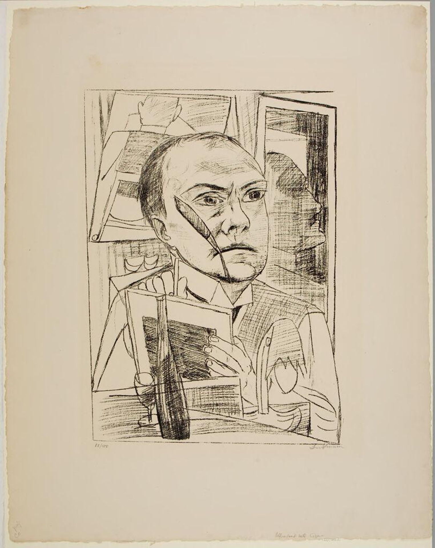 Self-Portrait in a Hotel by Max Beckmann