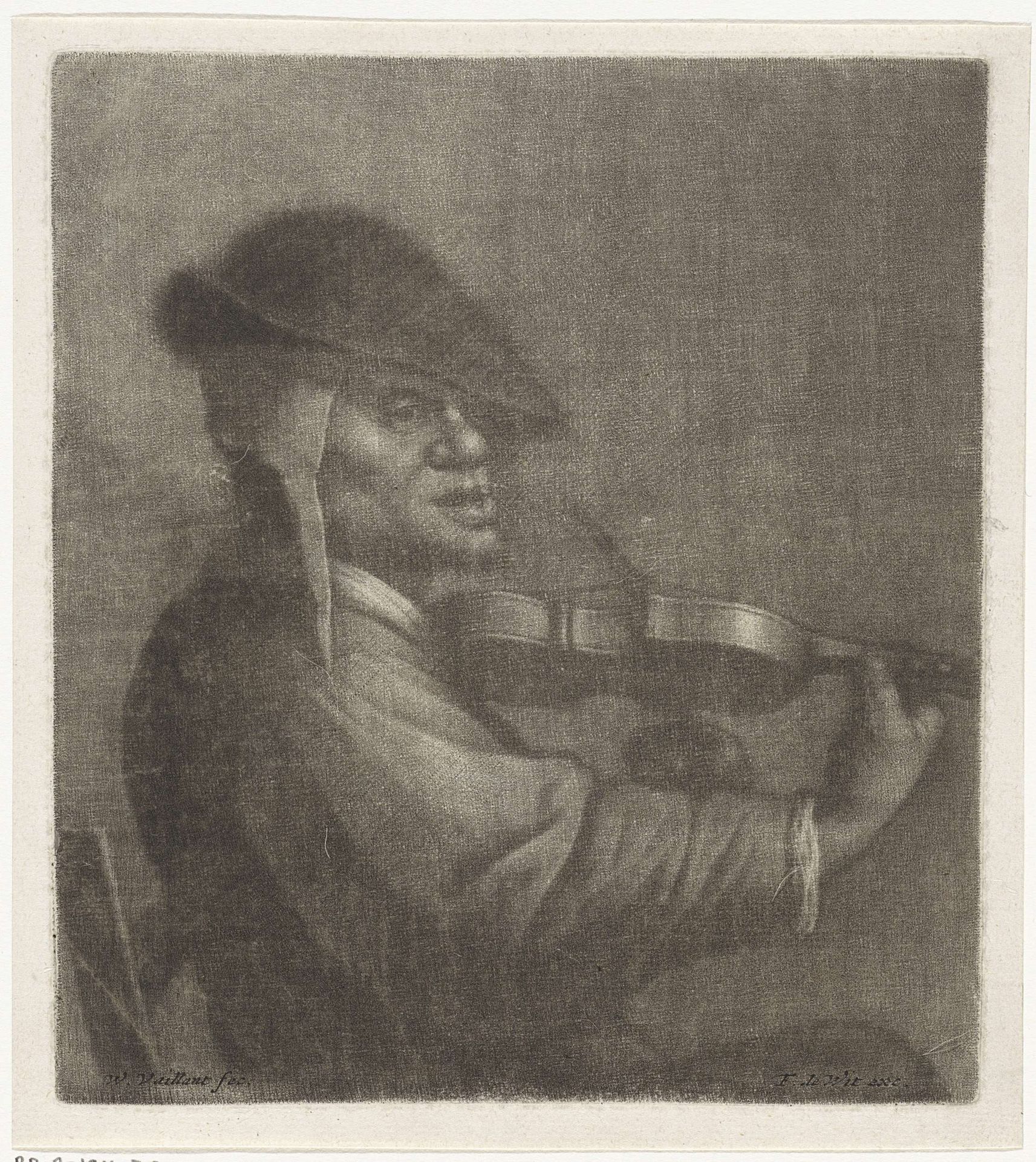 Vioolspeler (het Gehoor) by Wallerant Vaillant