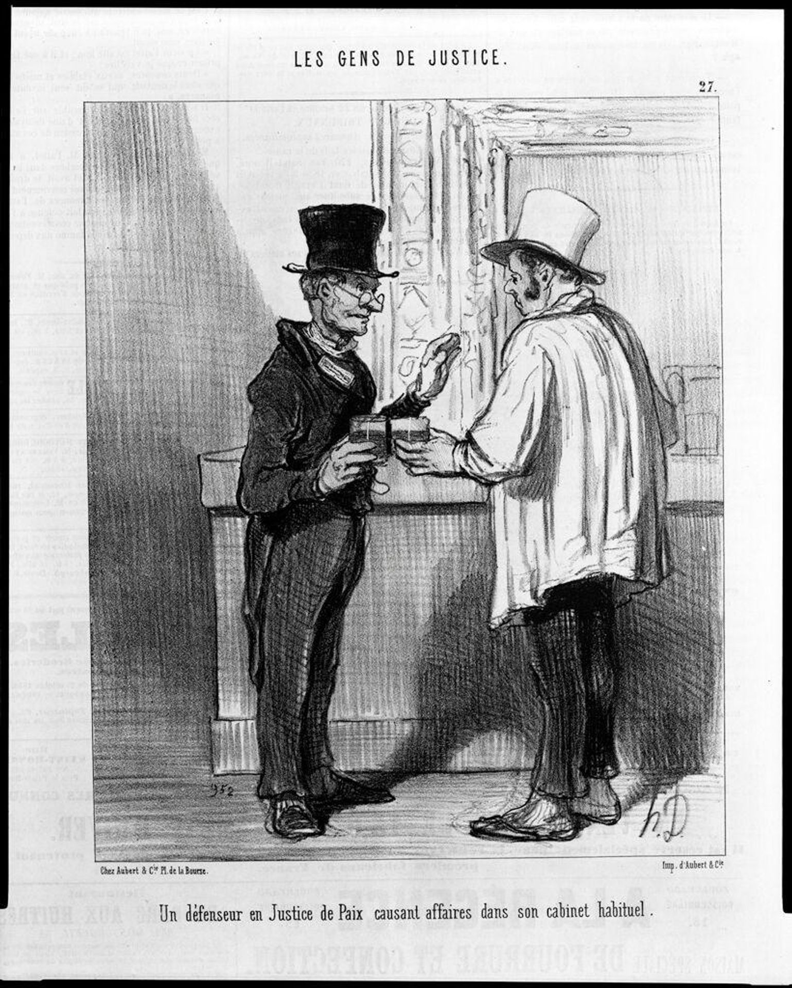 A Defender... Chatting... In His Customary Office by Honoré Daumier
