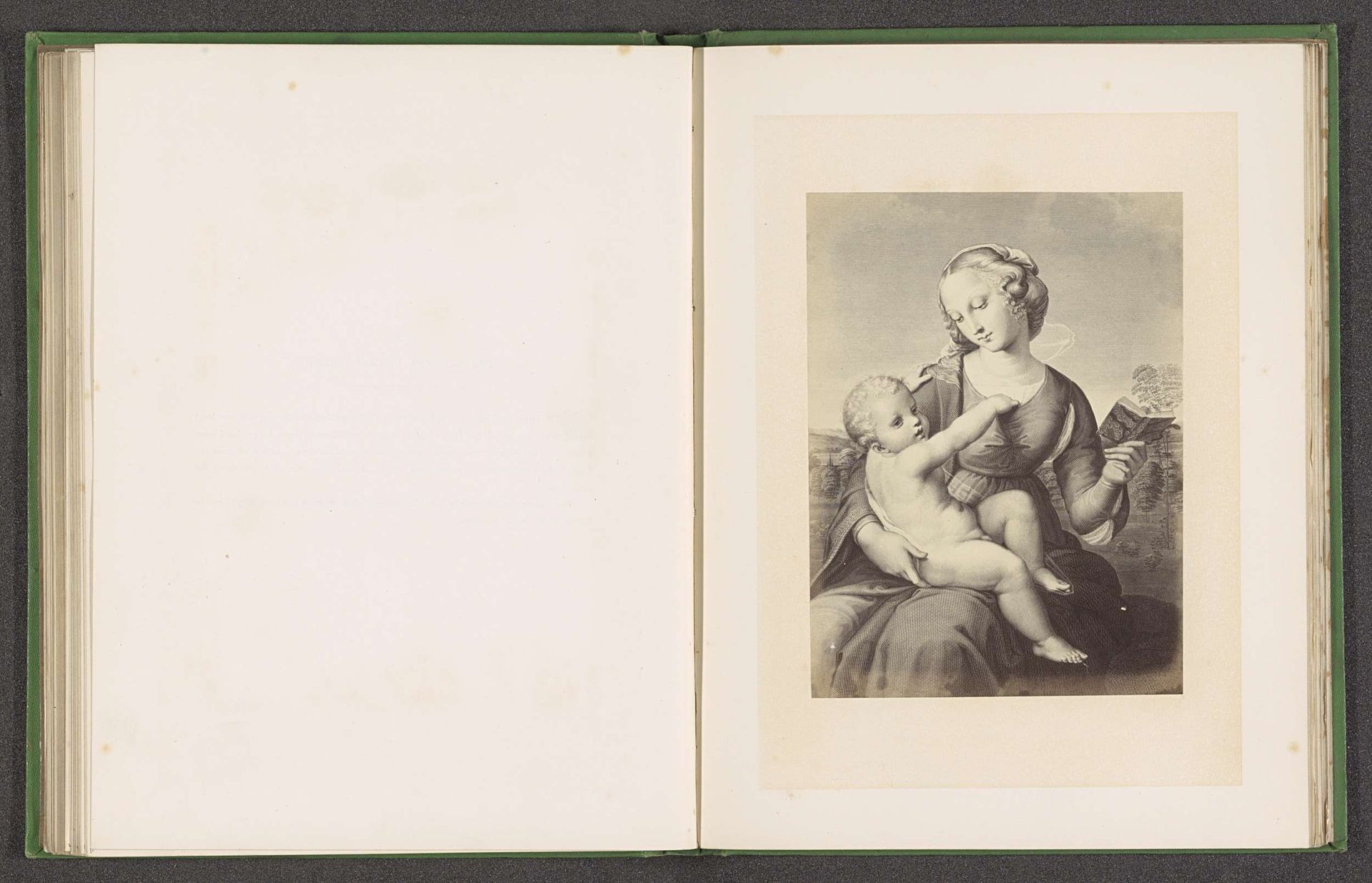 Fotoreproductie van een prent door Eduard Mandel van de Madonna Colonna door Rafaël by Joseph Cundall
