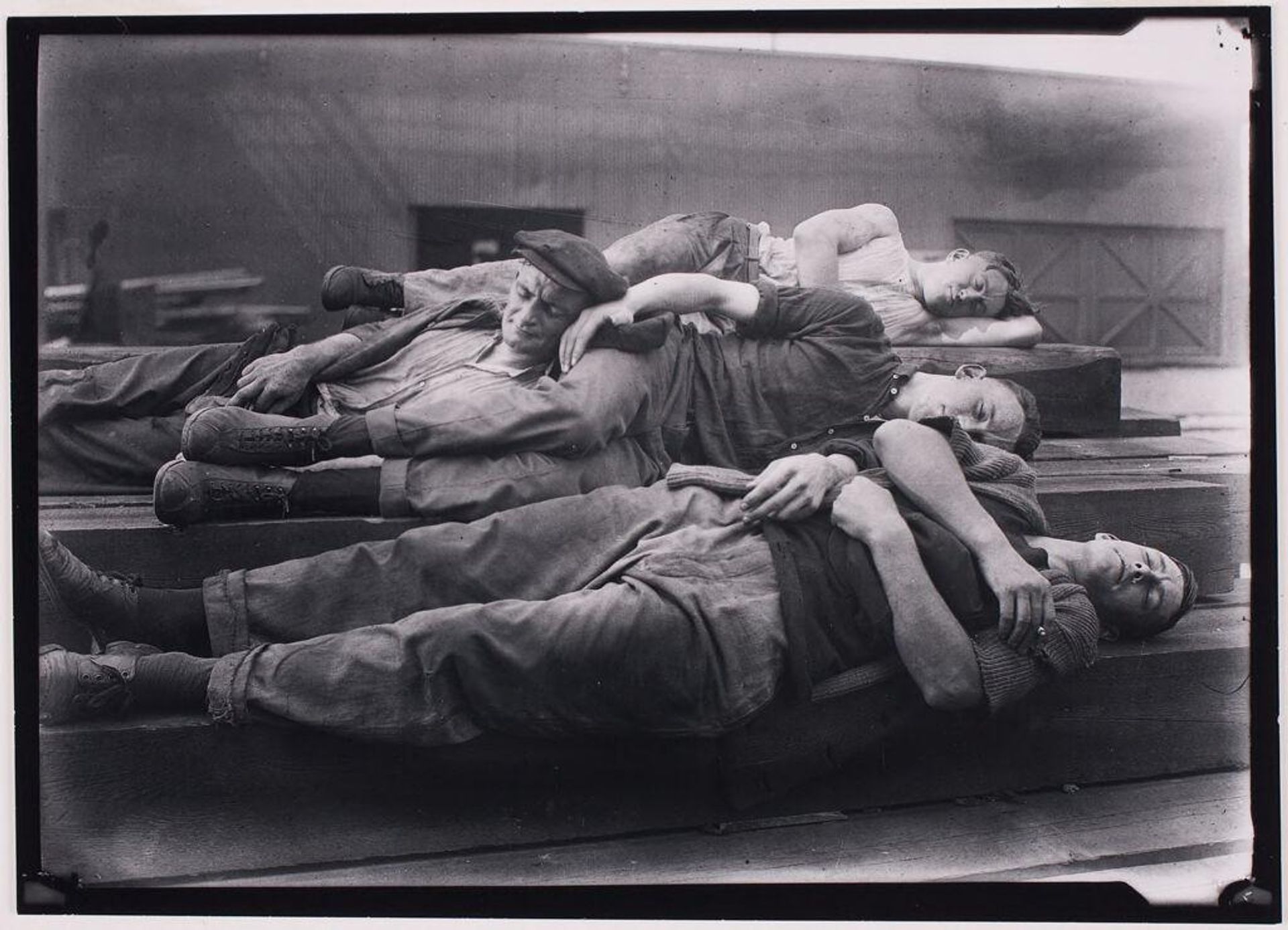 Dock Workers Enjoying Siesta, New York City by Lewis Hine