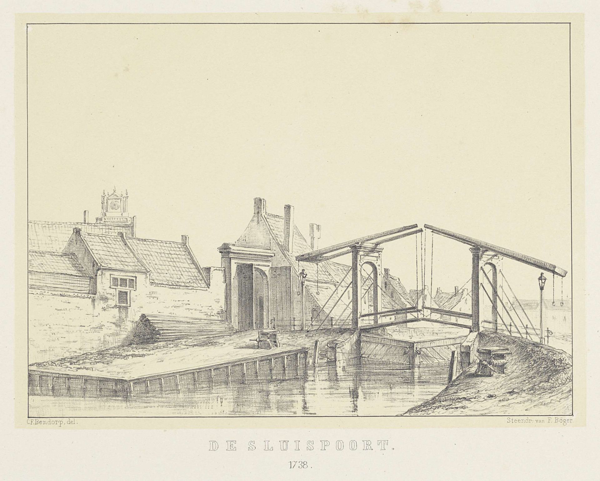 Zuidersluispoort Dordrecht by Carel Frederik (II) Bendorp