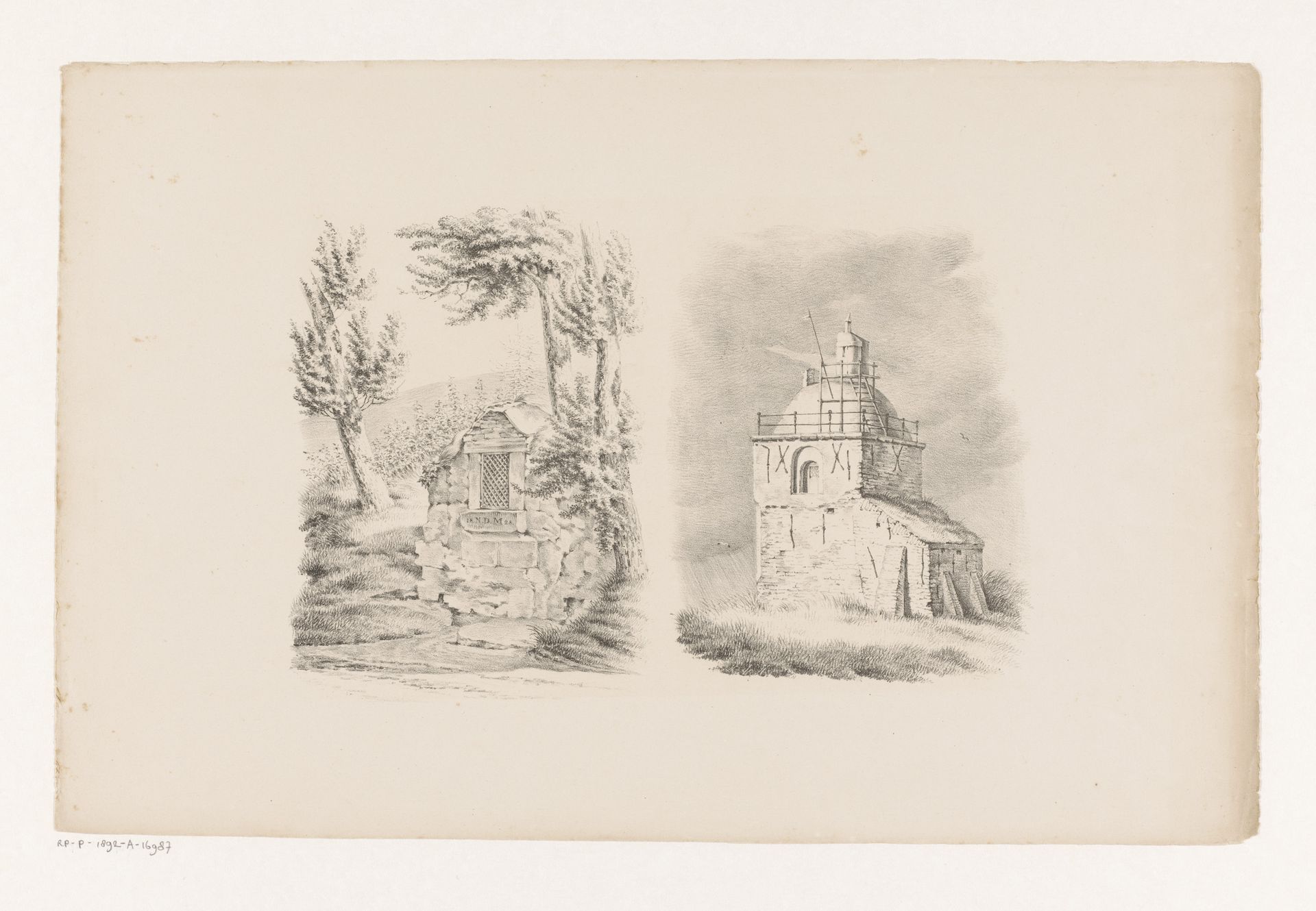 Kapel en vuurtoren by Anthonie Willem Hendrik Nolthenius de Man