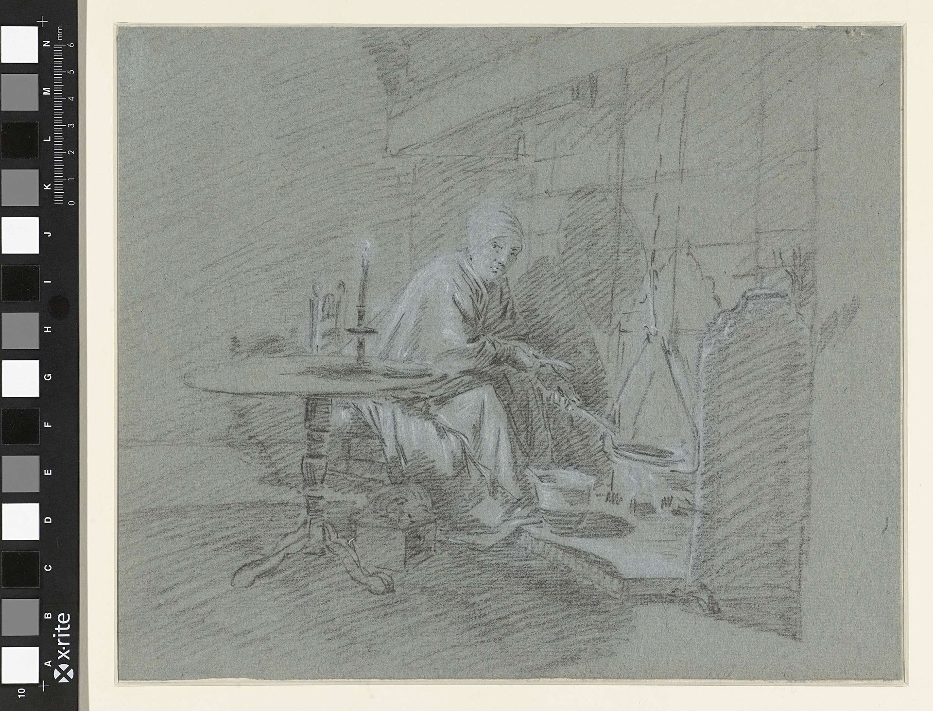 Pannenkoeken bakkende vrouw by Anonymous