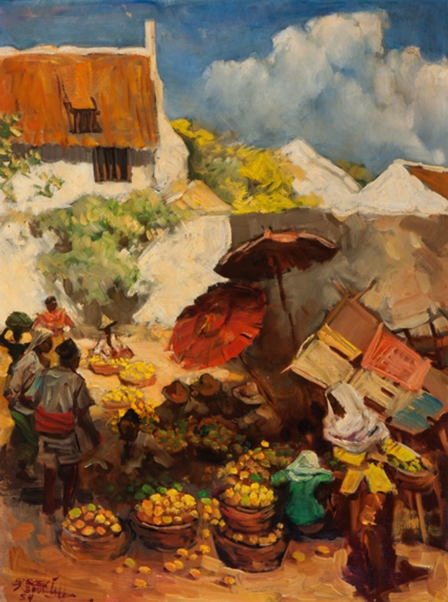 The Fruit Market by Basuki Abdullah