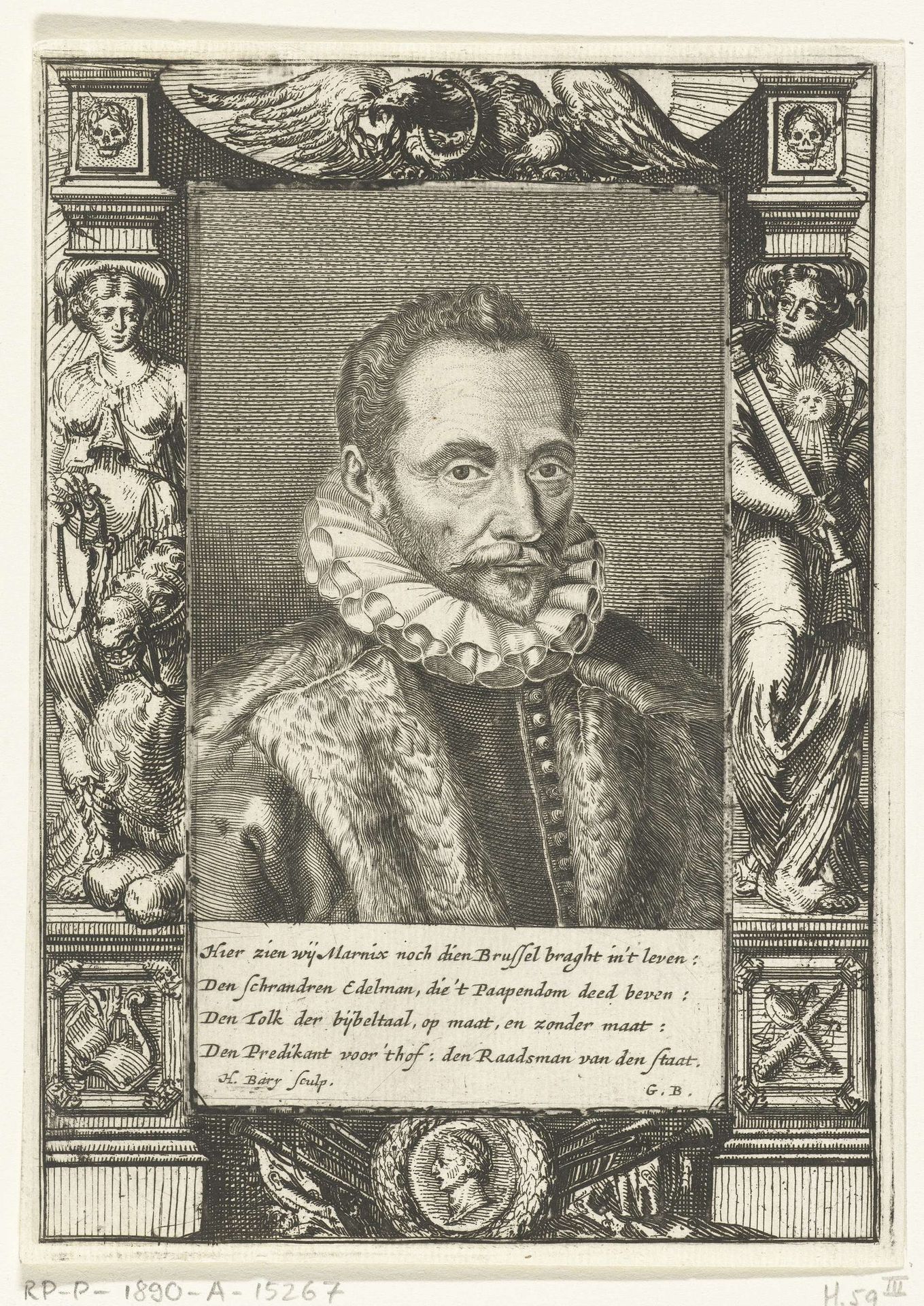 Portret van Filips van Marnix van Sint-Aldegonde by Hendrik Bary
