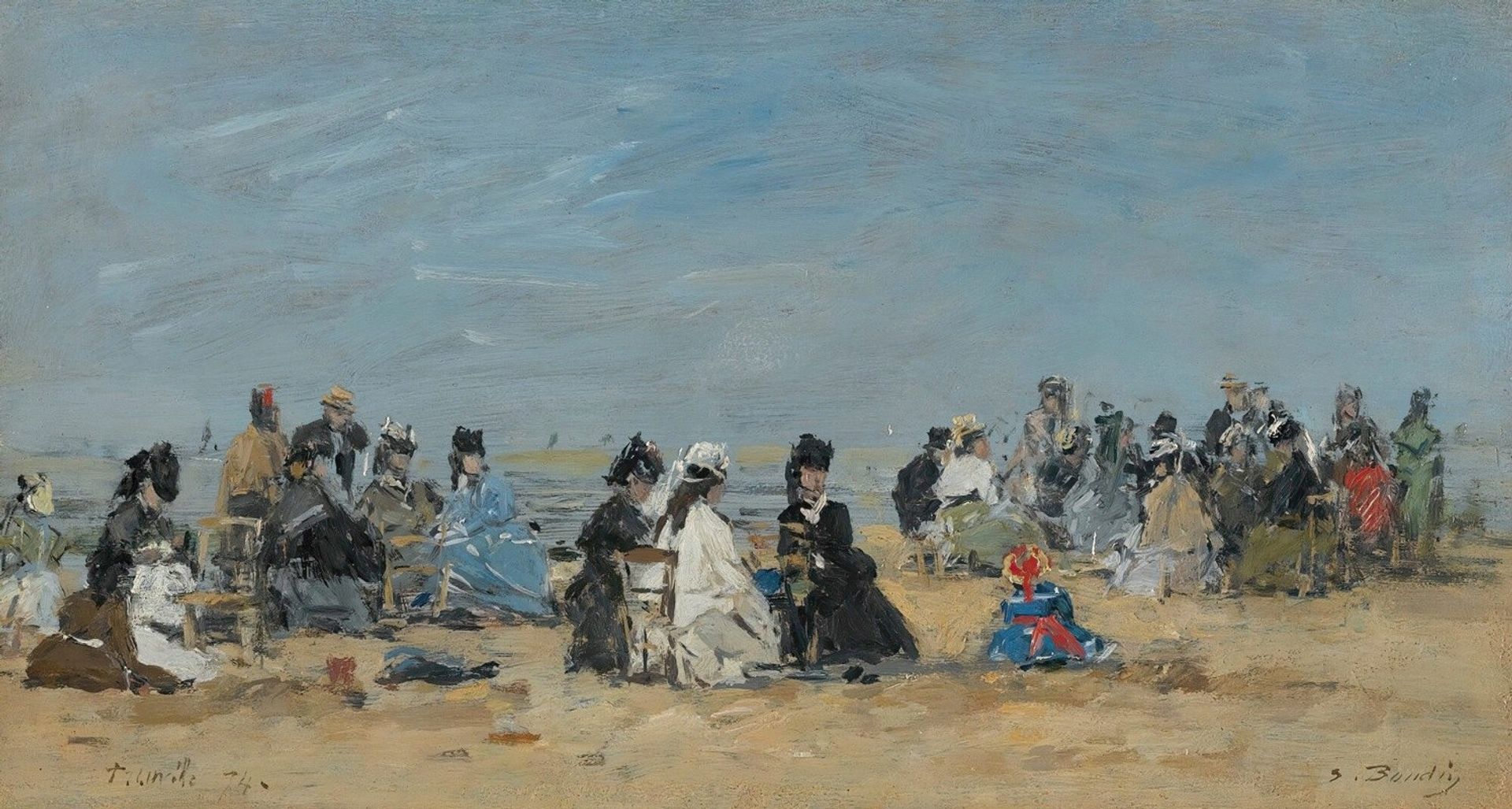 Trouville, Scène De Plage by Eugène Boudin