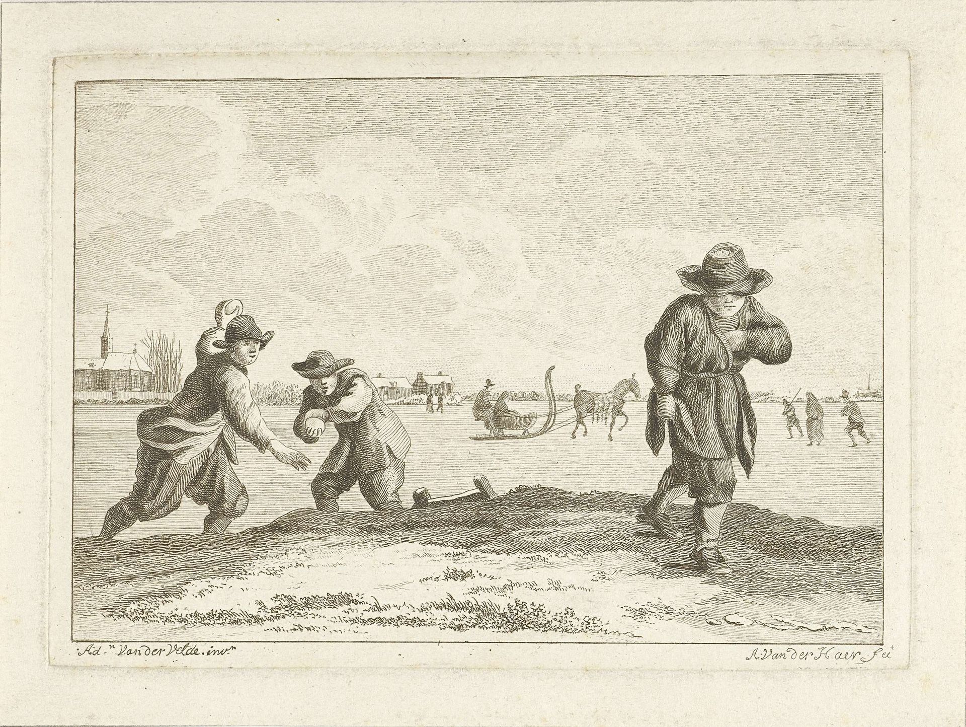 Sneeuwballengooiers by Anthonij van der Haer