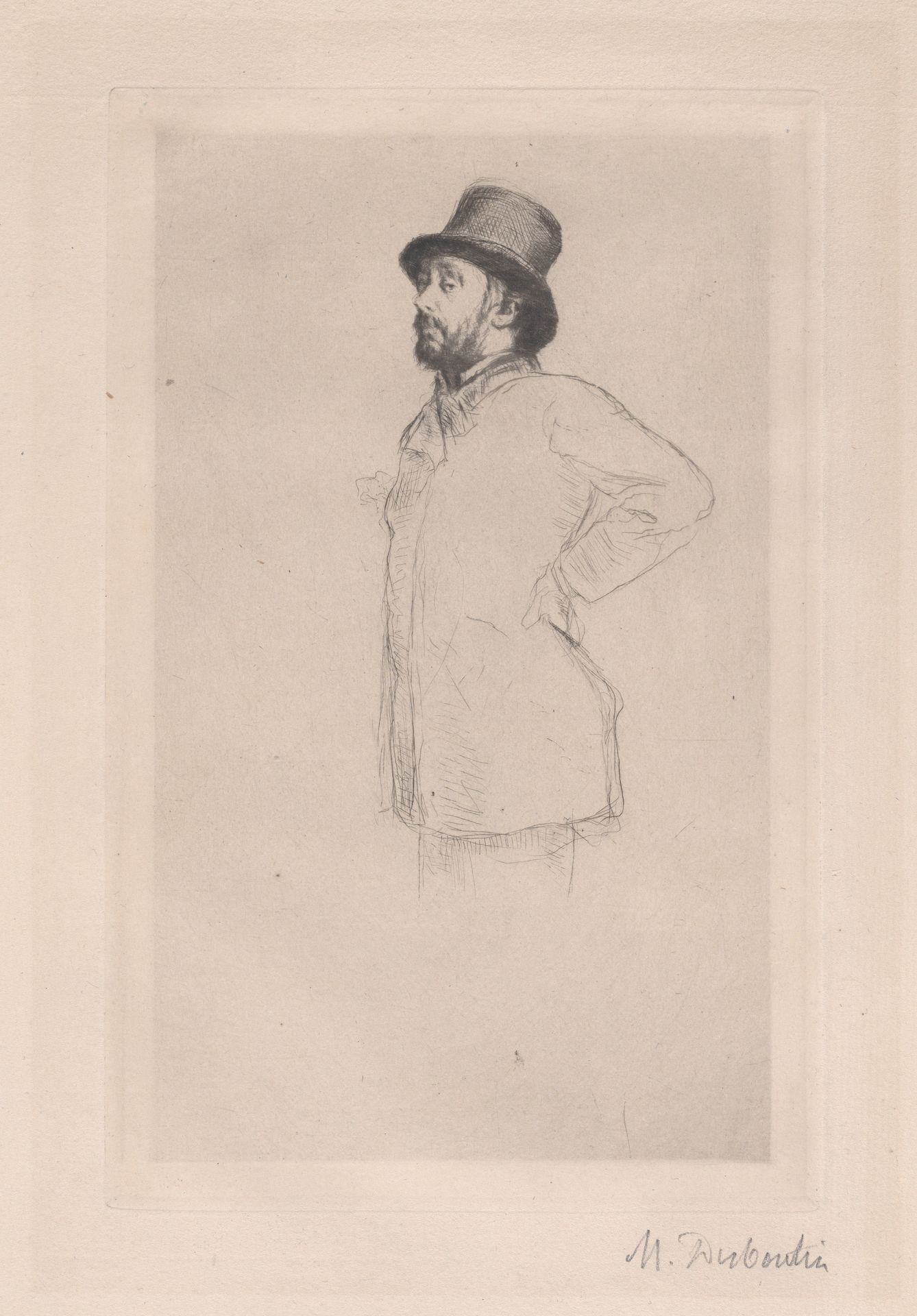 Portrait of Edgar Degas, wearing a hat by Marcellin Desboutin