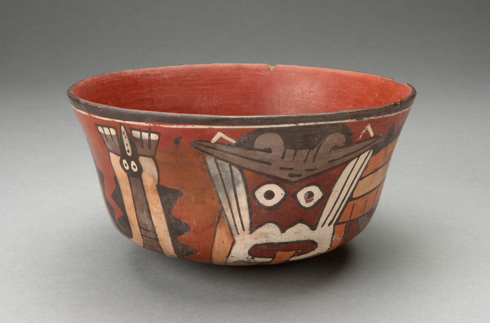 Bowl Depicting Costumed Ritual Performer with Serpent Attributes by Nazca