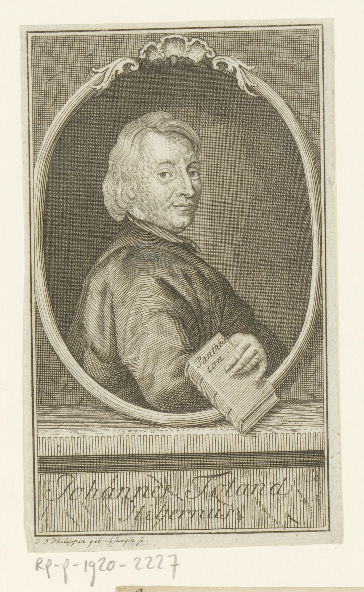 Portret van John Toland by Johanna Dorothea Sysang