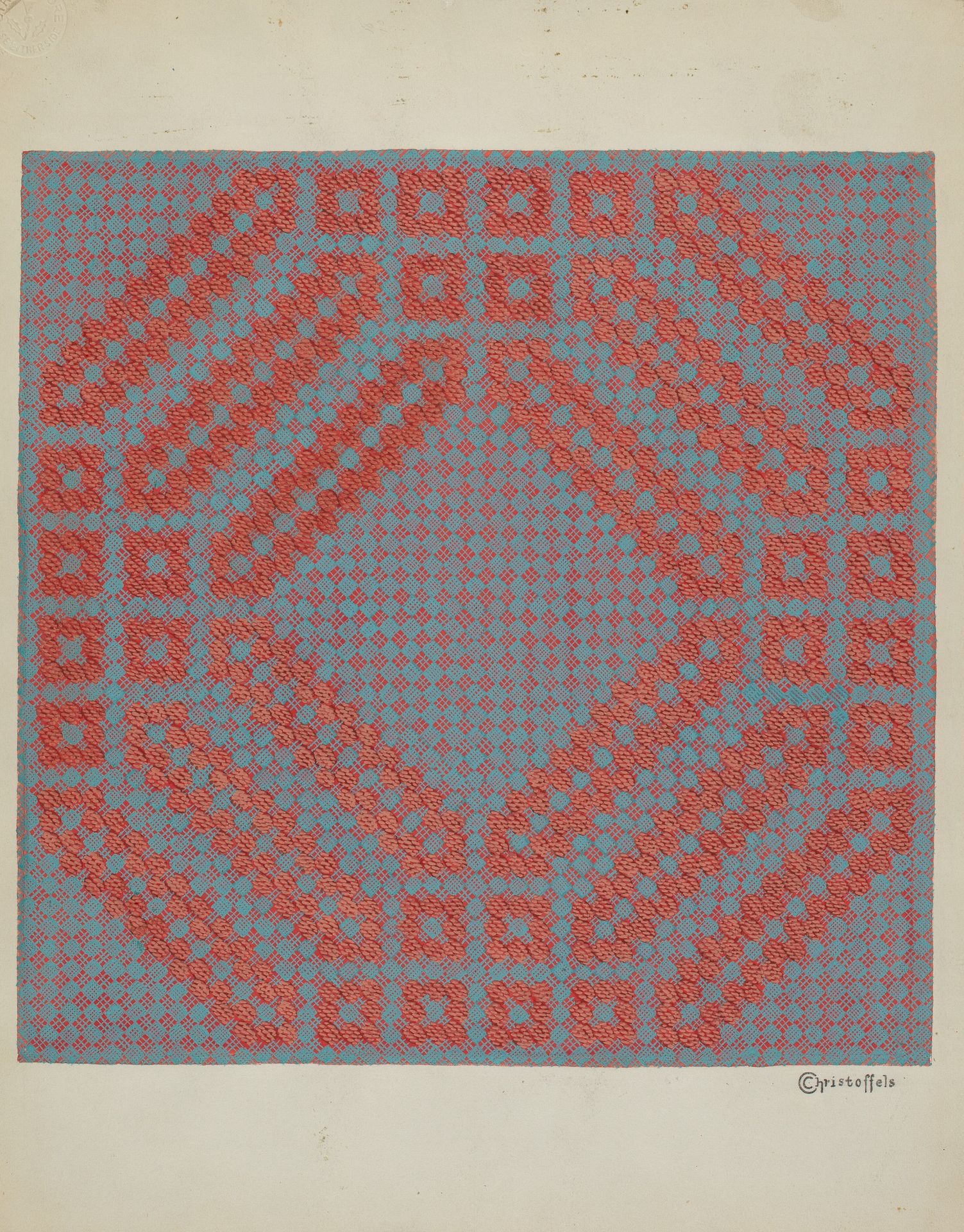 Coverlet - Section of Reverse Side by Cornelius Christoffels