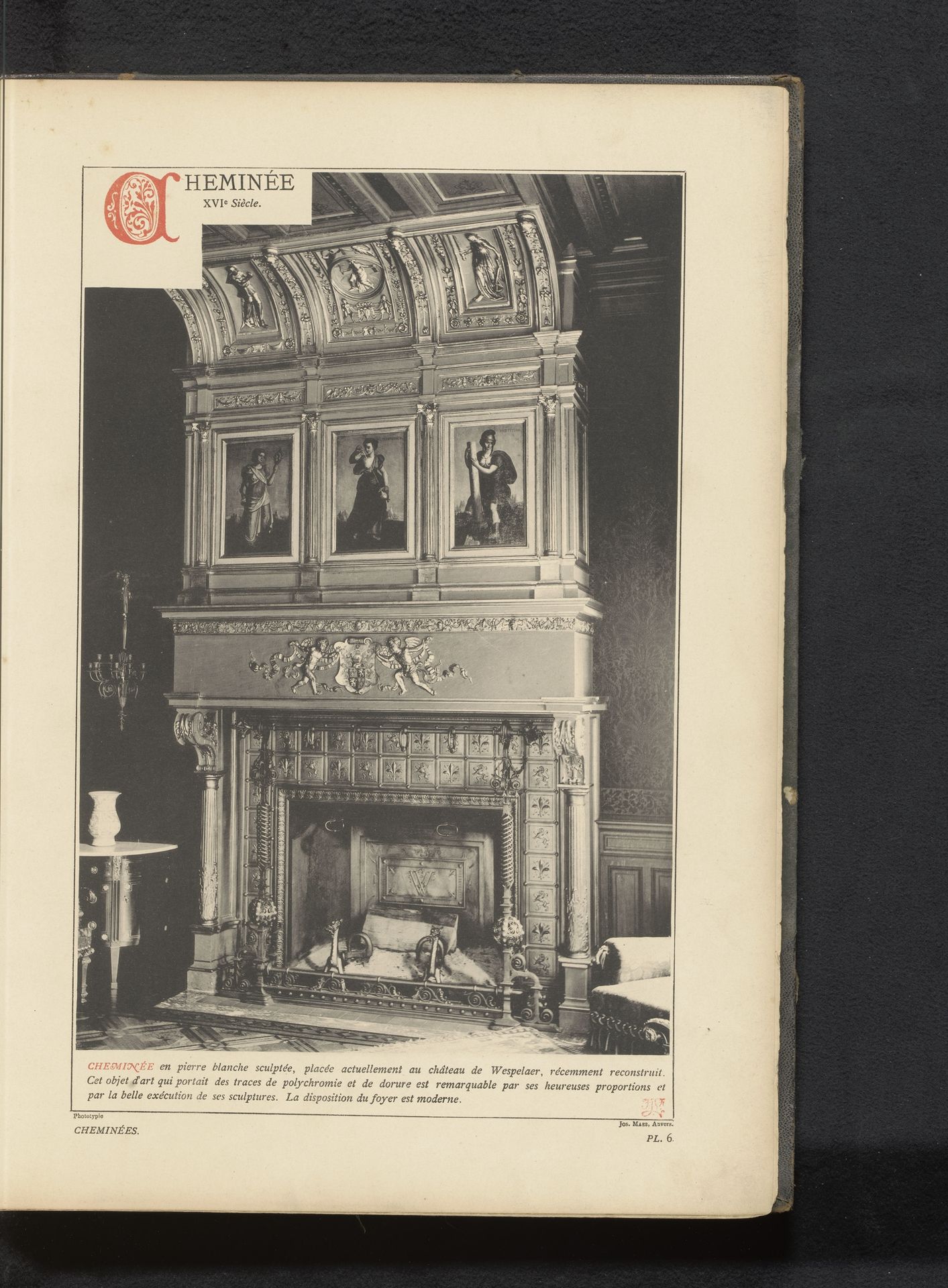 Schoorsteenmantel in kasteel Wespelaar by Anonymous