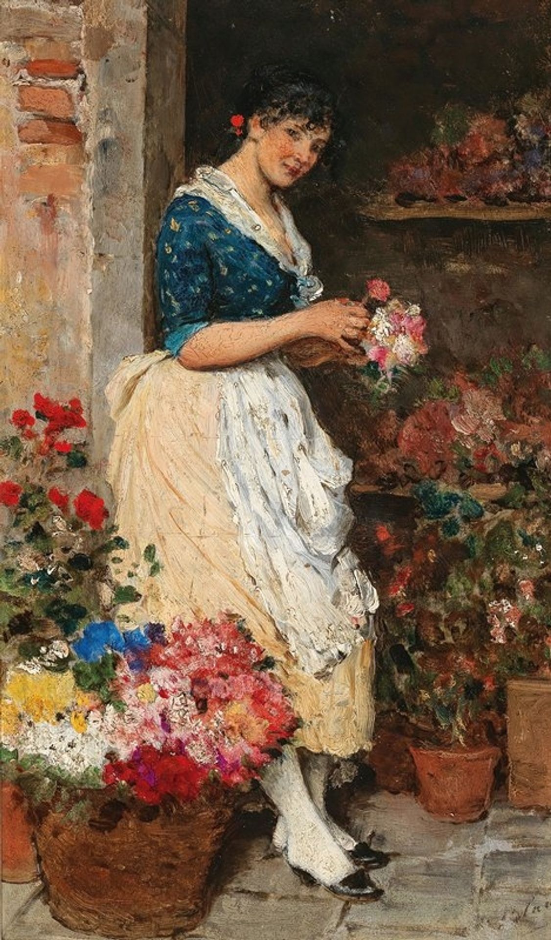 Venezianisches Blumenmädchen by Eugen von Blaas