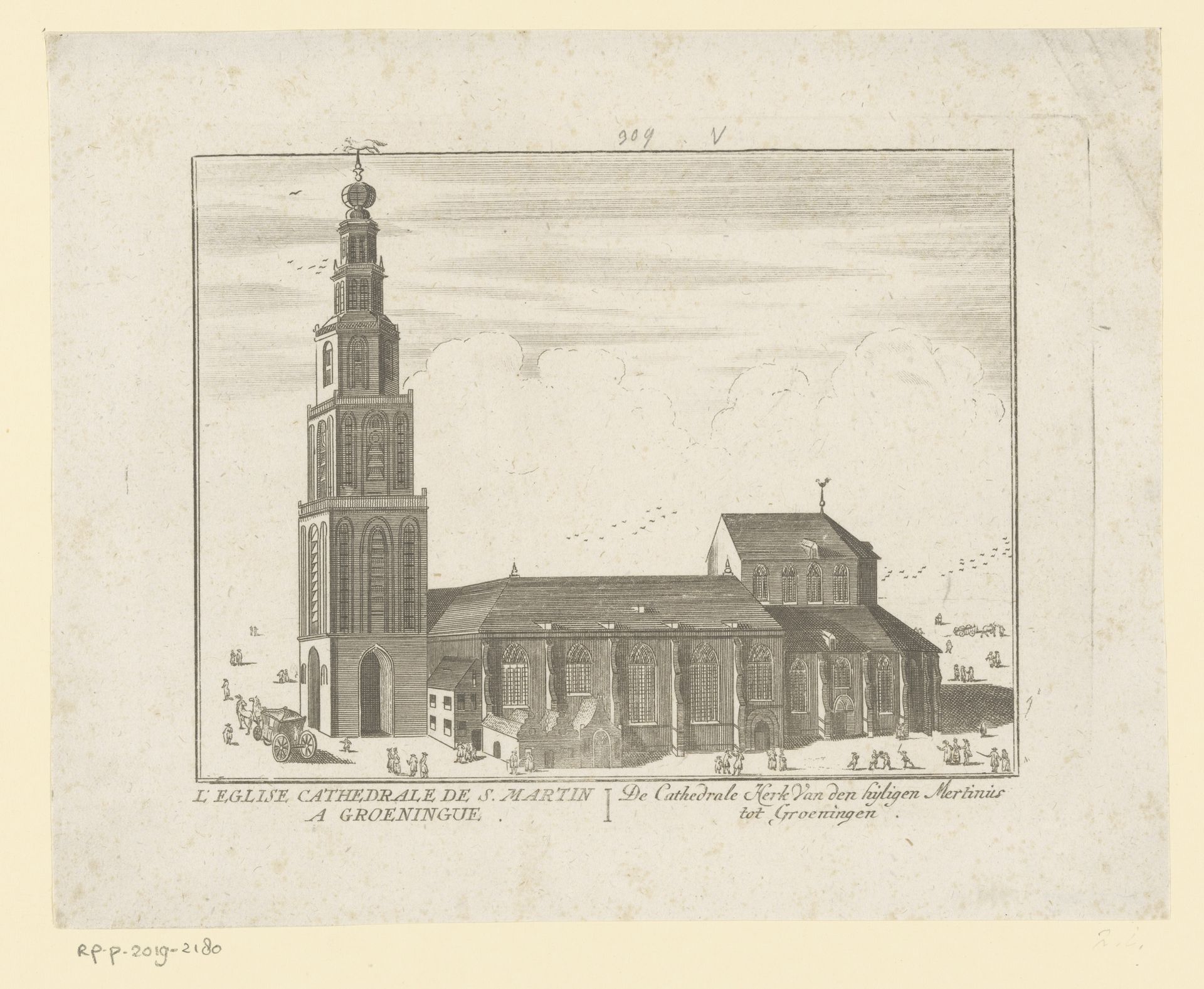 Sint-Martinuskerk te Groningen by Jacobus Harrewijn
