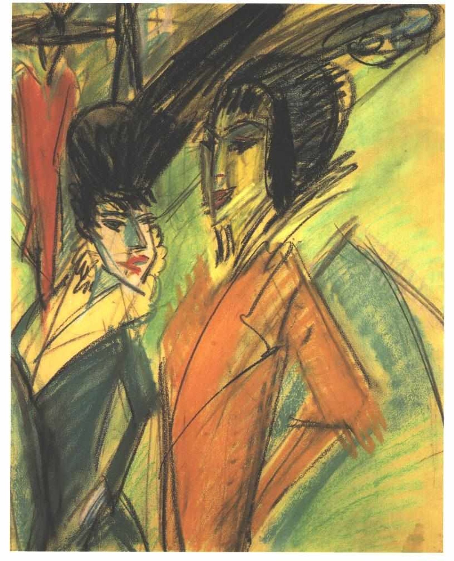 Two Cocottes by Ernst Ludwig Kirchner