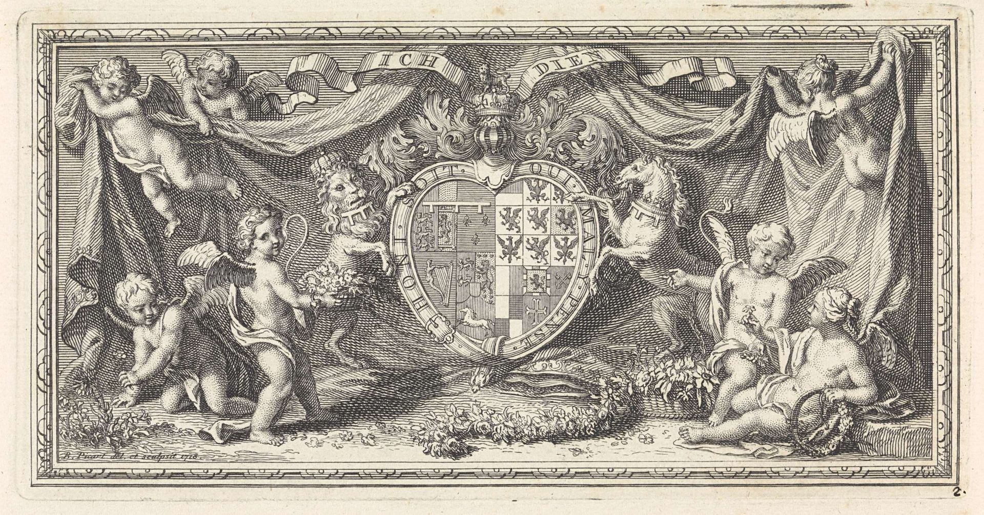 Wapenschild van Caroline van Ansbach, prinses van Wales by Bernard Picart
