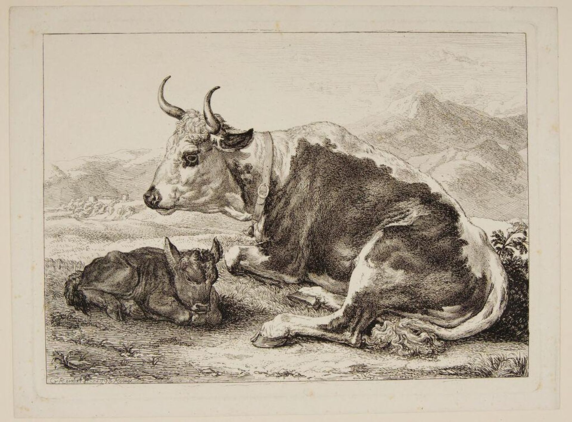 Ox and Calf by Johann Christian Reinhart