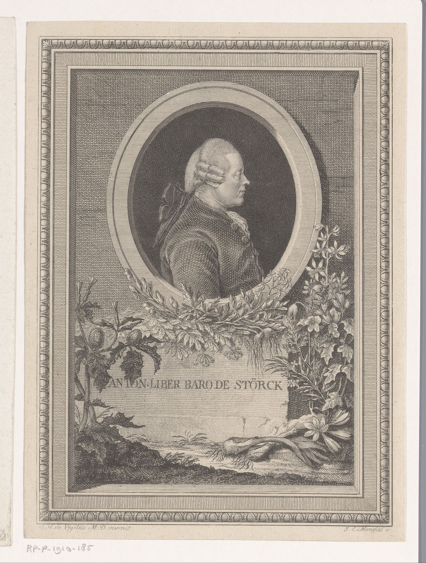 Portret van Anton von Störck by Johann Ernst Mansfeld