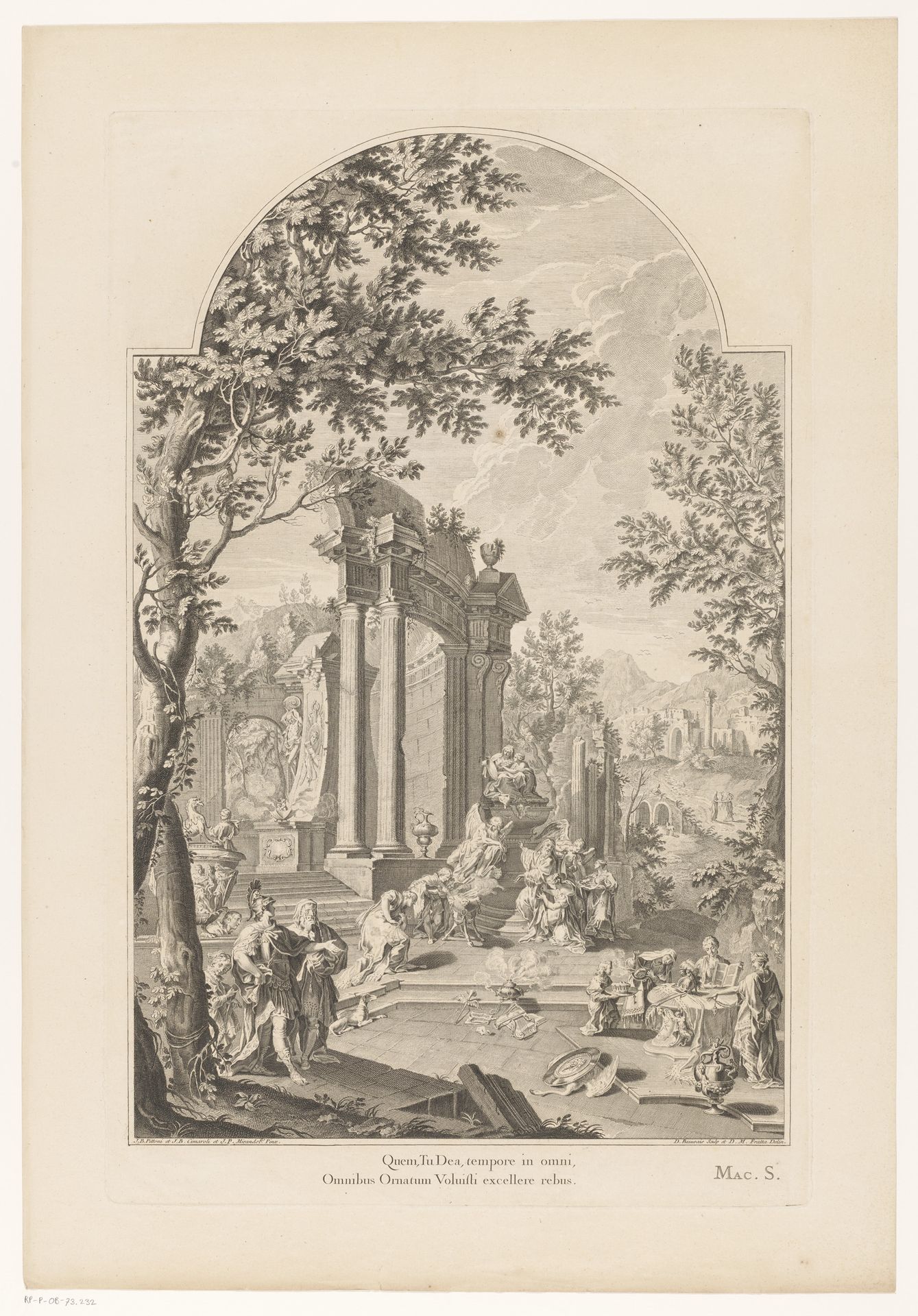 Figuren rond een allegorisch grafmonument voor Charles Sackville, zesde graaf van Dorset by Nicolas de Beauvais