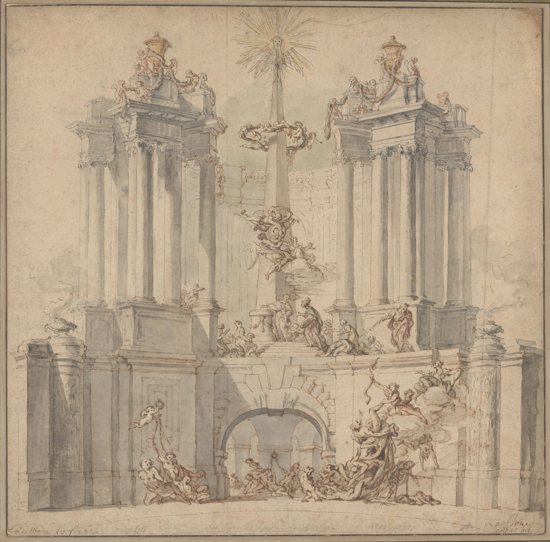Fireworks Display for the Convalescence of Louis XV by Jacques de Lajoüe