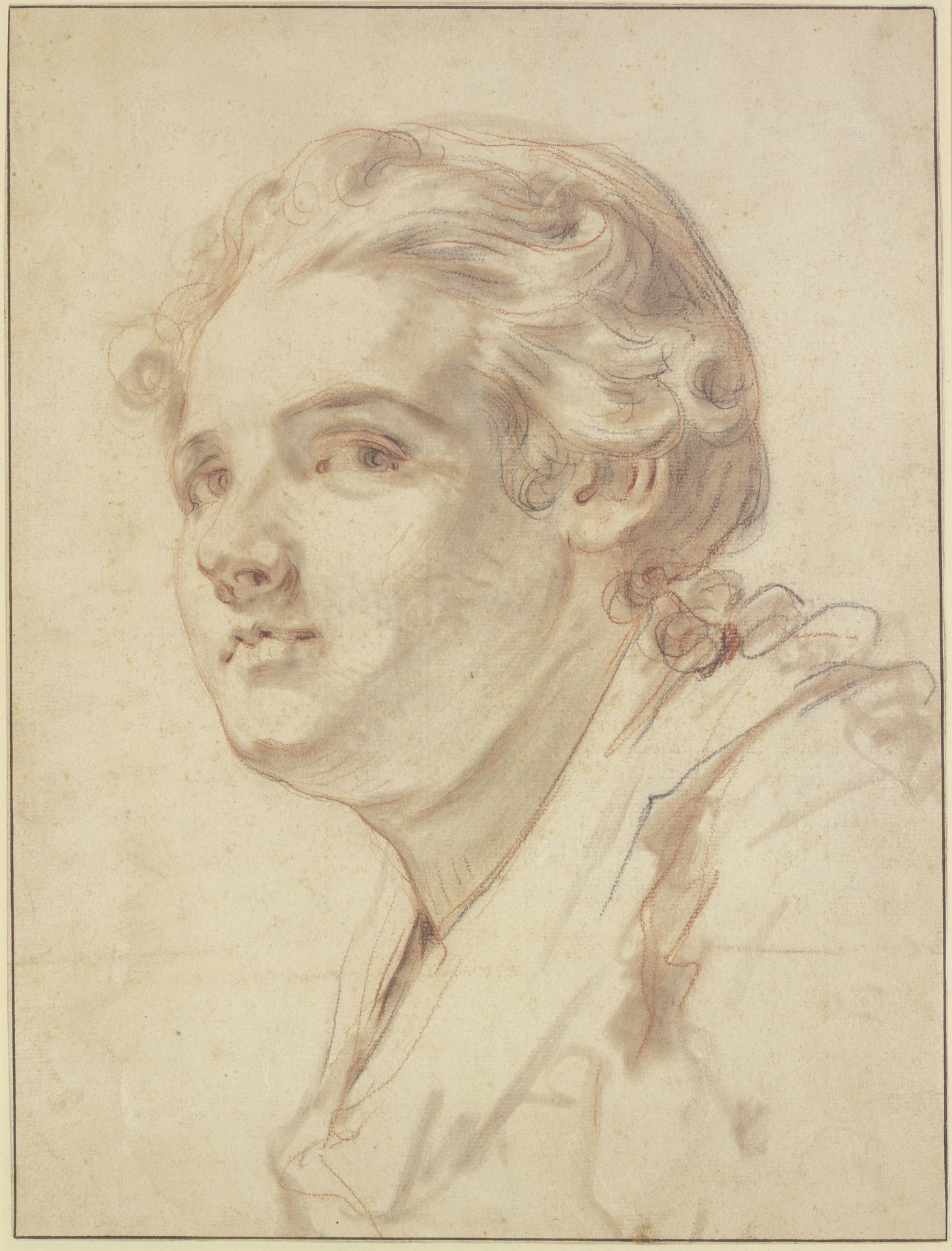 Jüngling im Dreiviertelprofil nach links by Jean-Baptiste Greuze