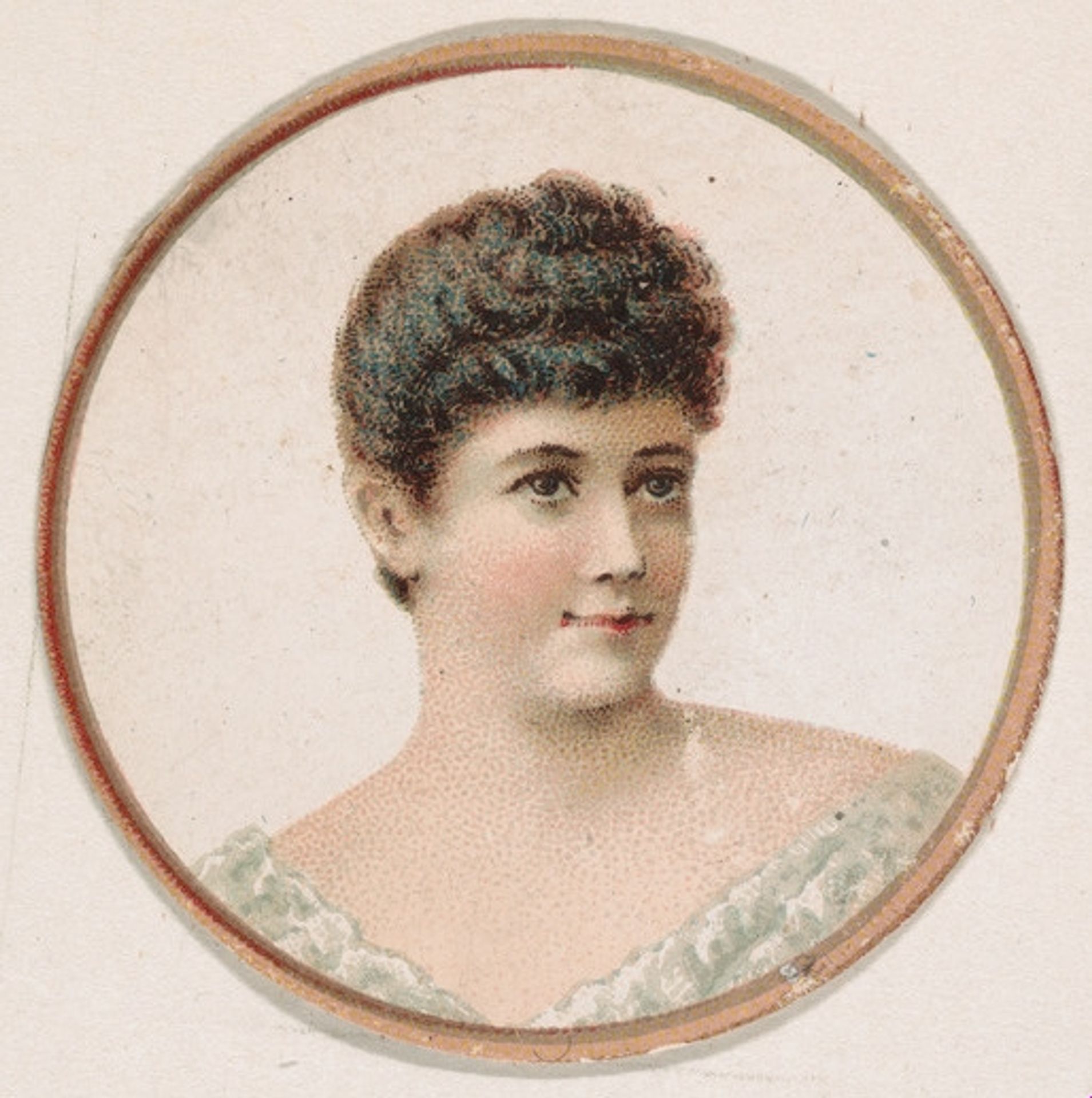 Portrait of woman, from the Novelties series (N228, Type 2) issued by Kinney Bros. by Kinney Brothers Tobacco Company