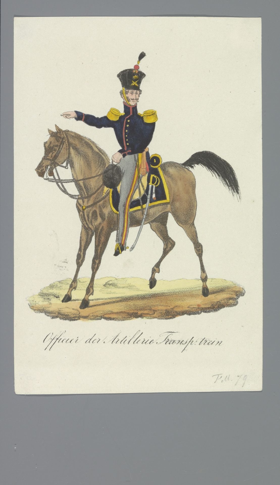 Officier der Artillerie Transp: trein by Albertus Verhoesen