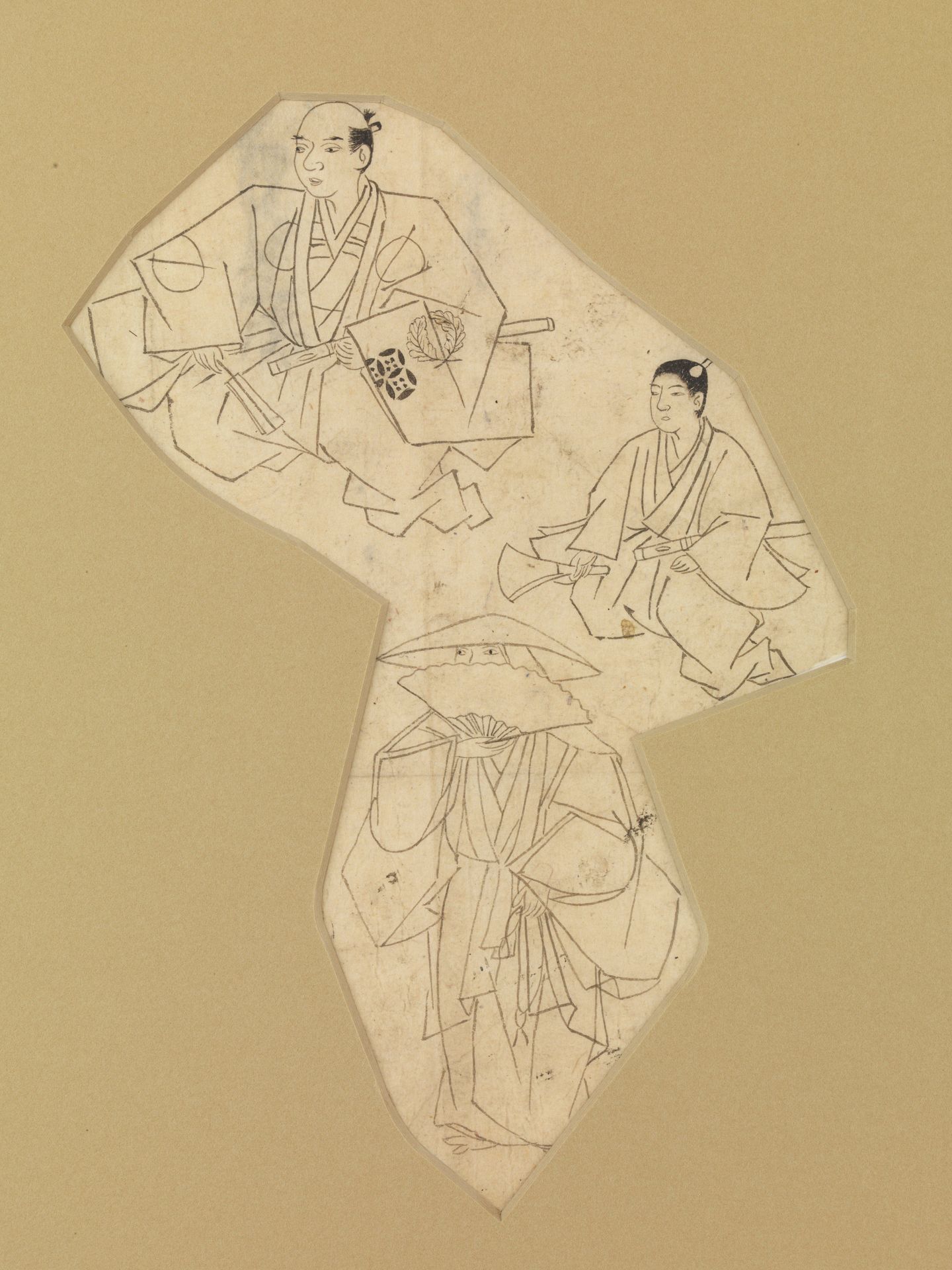 Sketch of a Noh theater scene by Kawanabe Kyōsai 河鍋暁斎