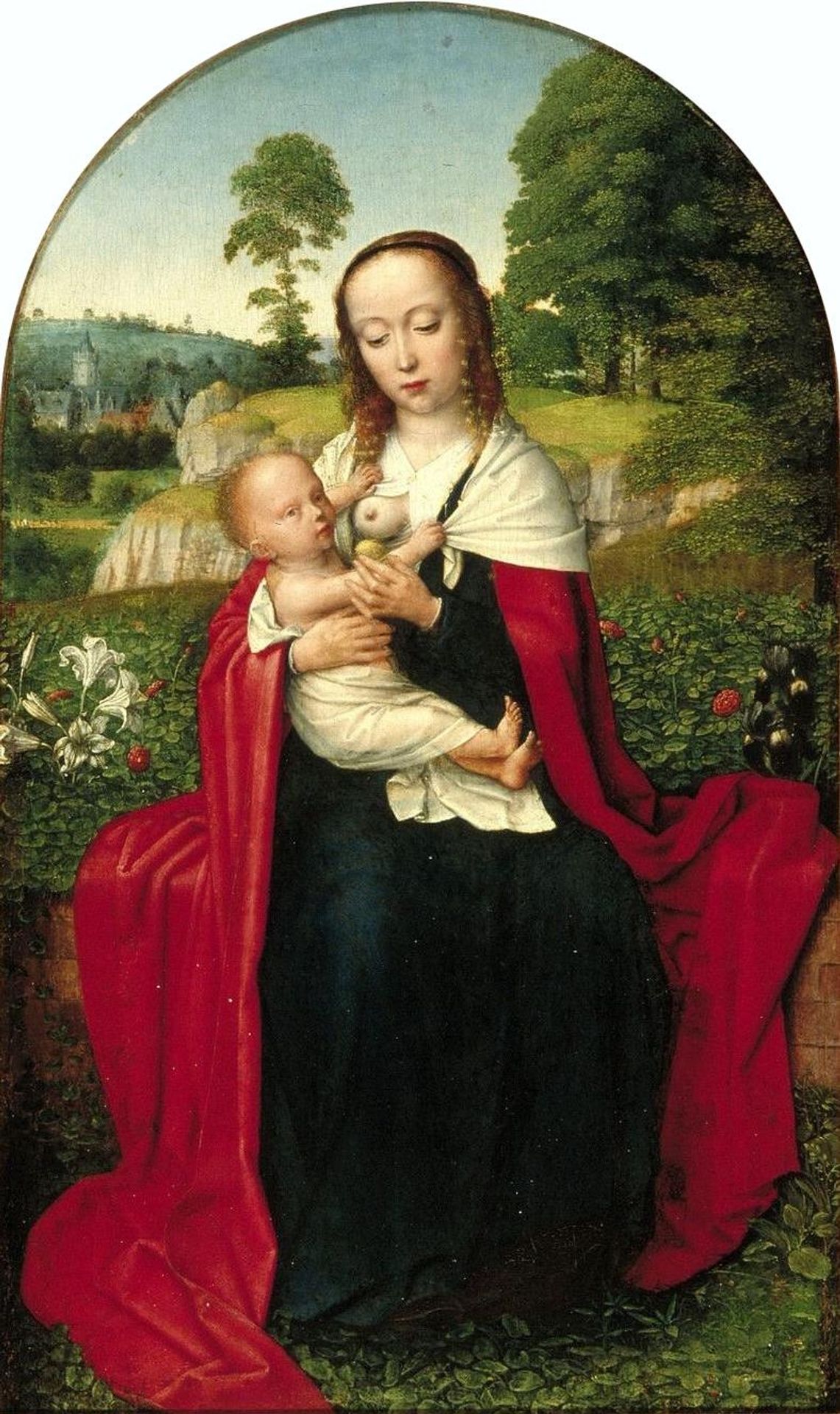 The Virgin and Child in a Landscape by Gerard David
