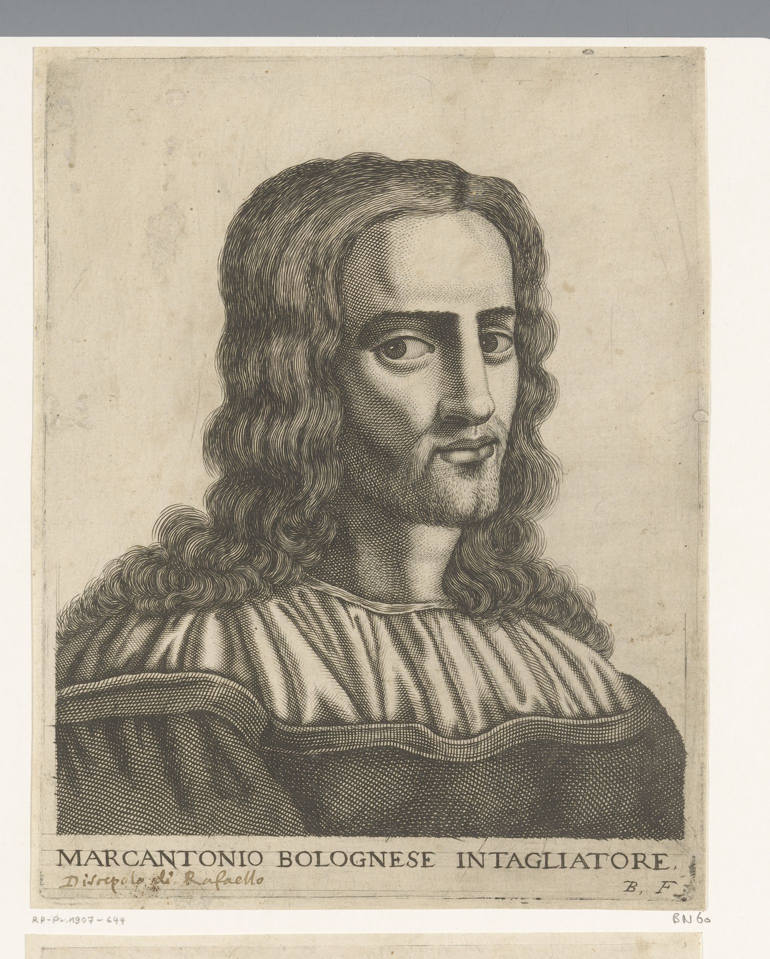 Portret van Marcantonio Raimondi by Jean Baron