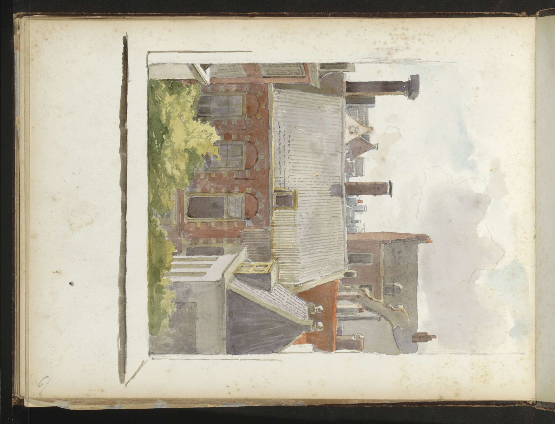 Stadsgezicht vanuit een venster by Reinier Craeyvanger