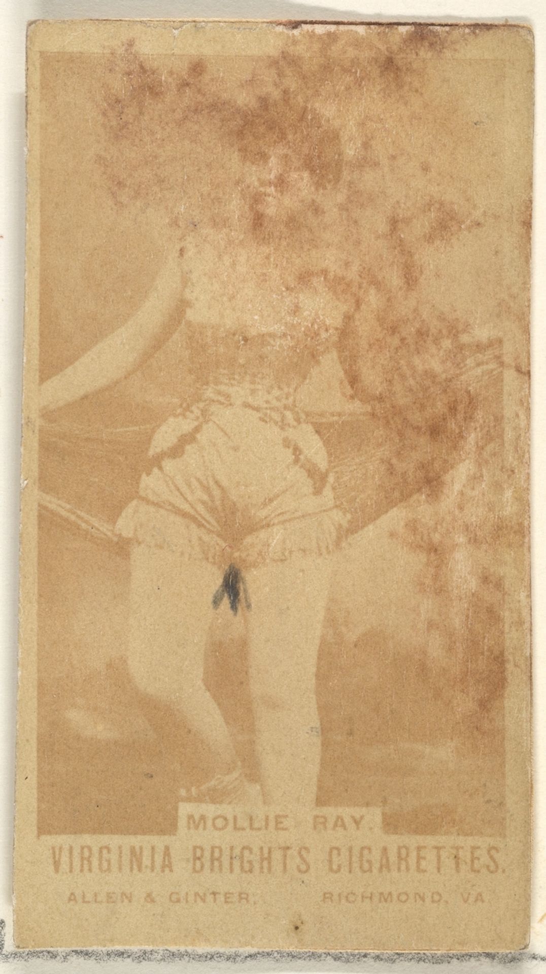 Mollie Ray, from the Actors and Actresses series (N45, Type 1) for Virginia Brights Cigarettes by Allen & Ginter