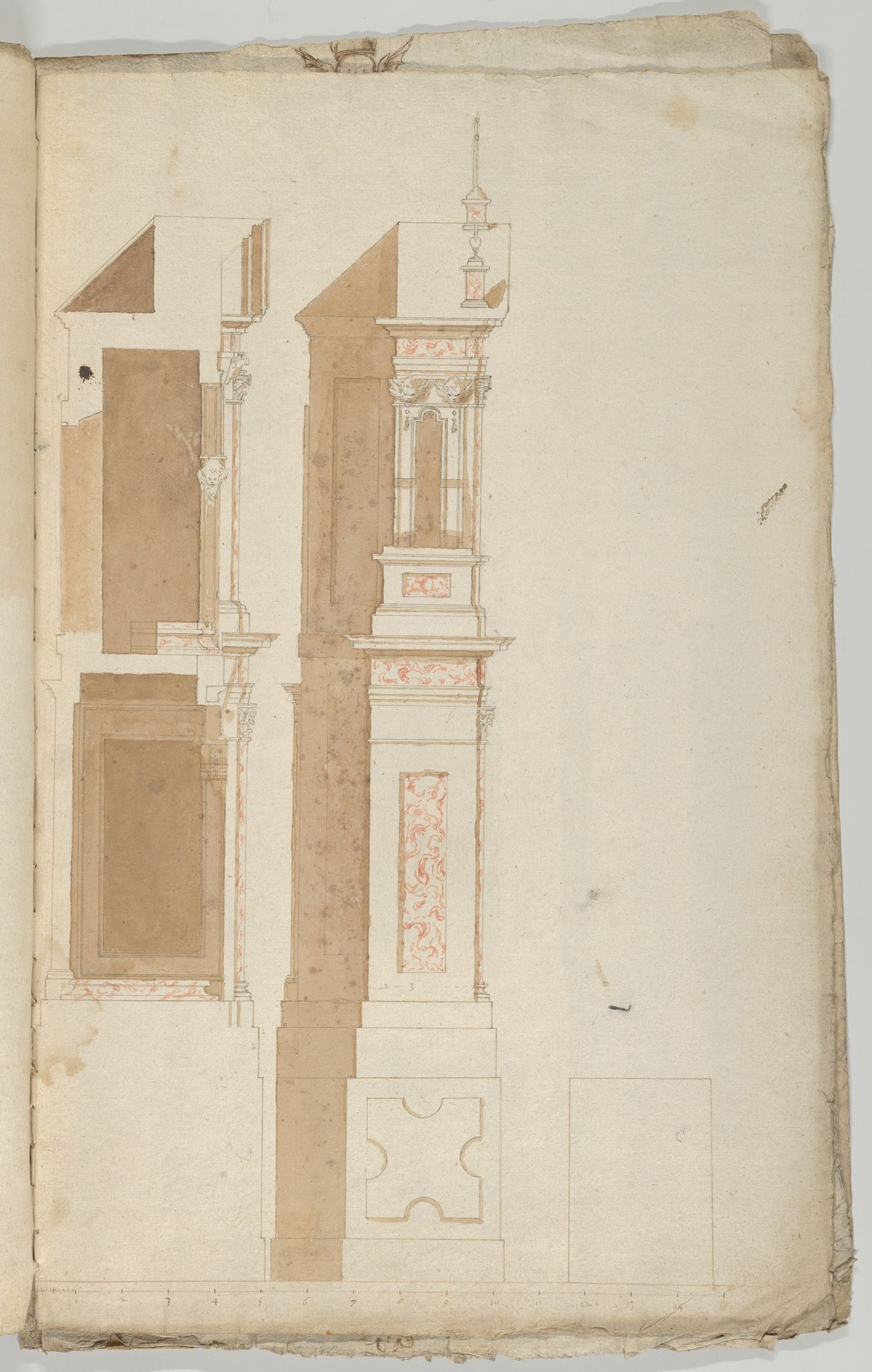 Side view of an Altar with Red Marble to be set against a Wall by Anonymous
