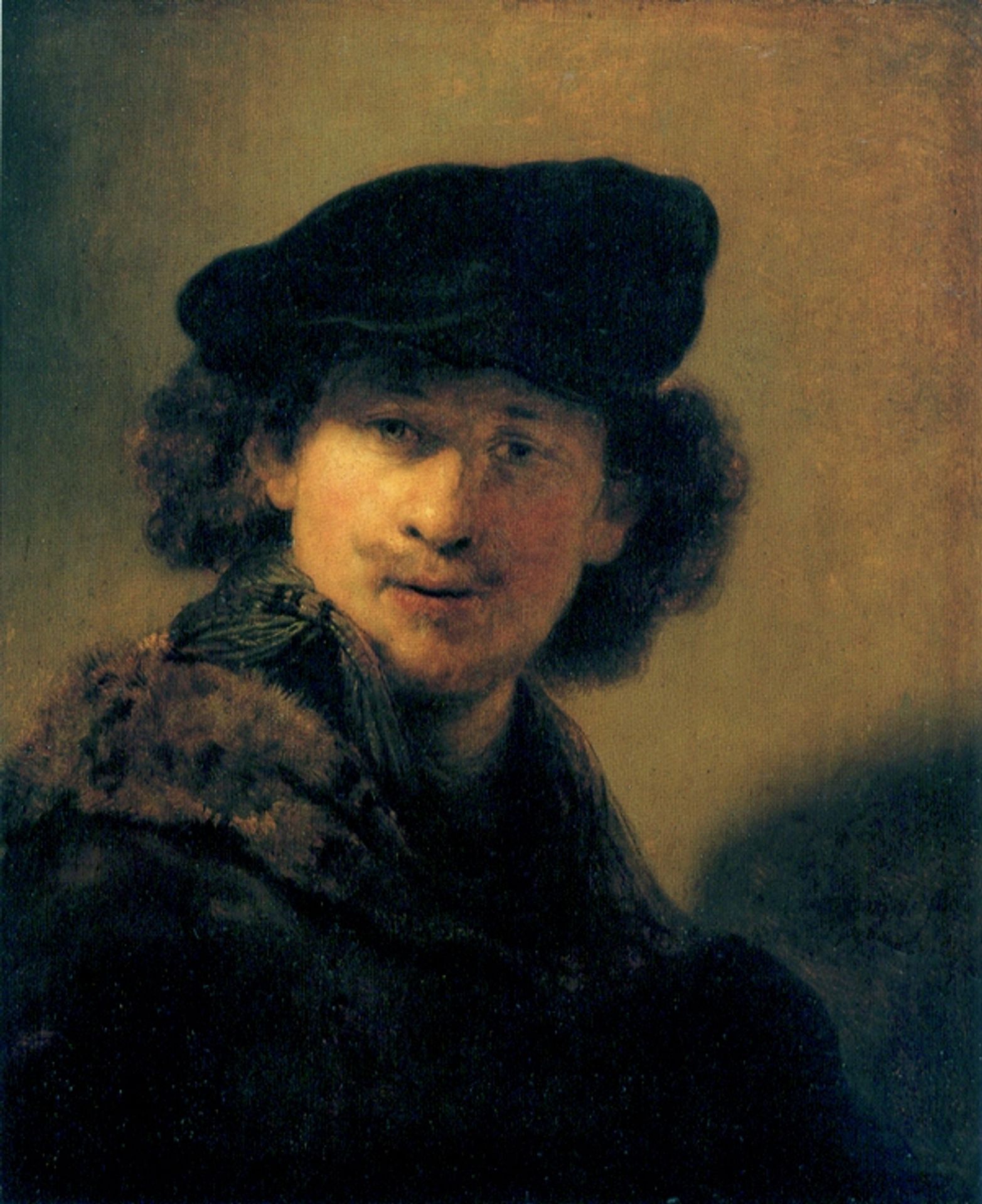 Self-portrait with beret by Rembrandt van Rijn