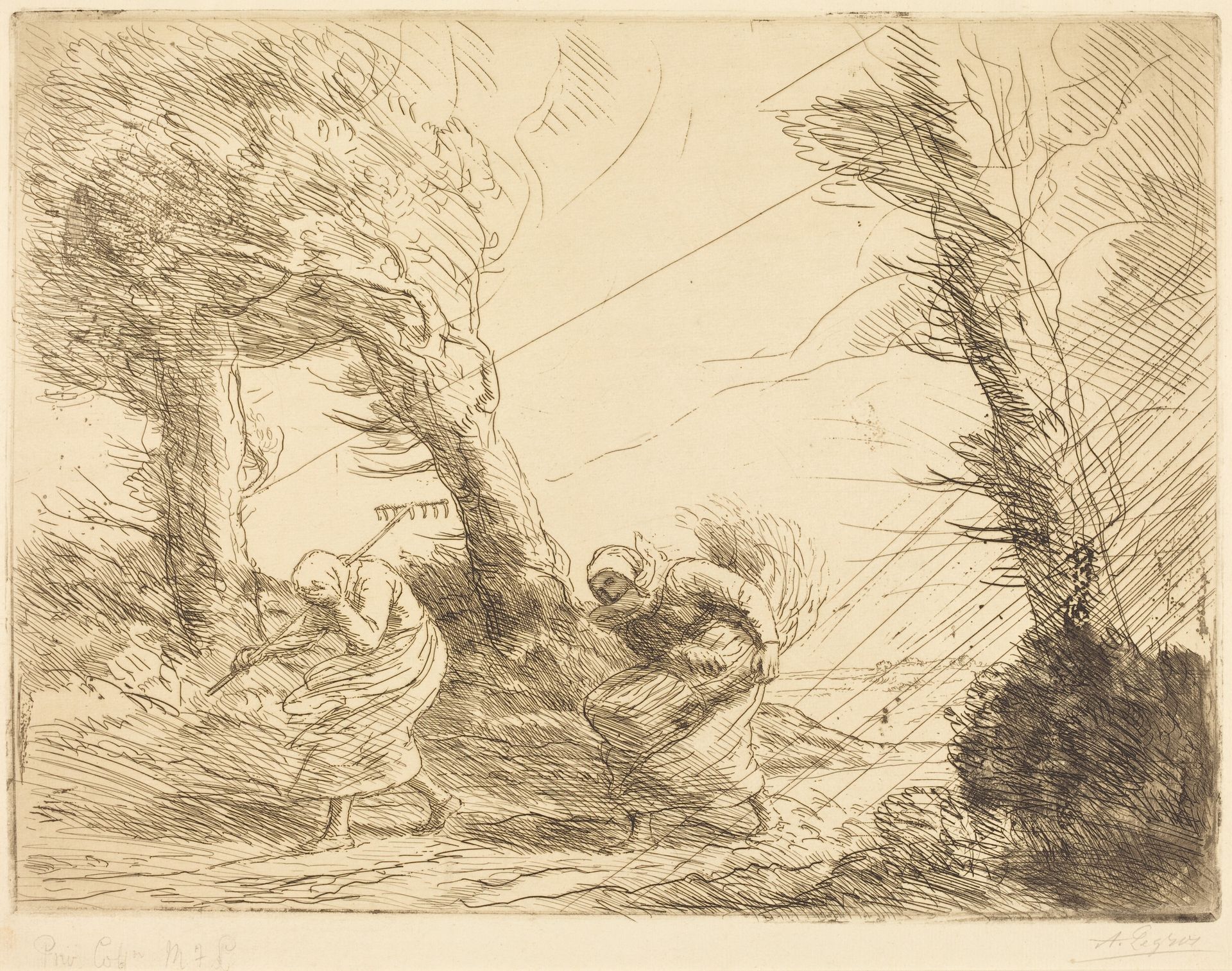 Harvesters Surprised by the Storm (Moissonneuses surprises par l'orage) by Alphonse Legros