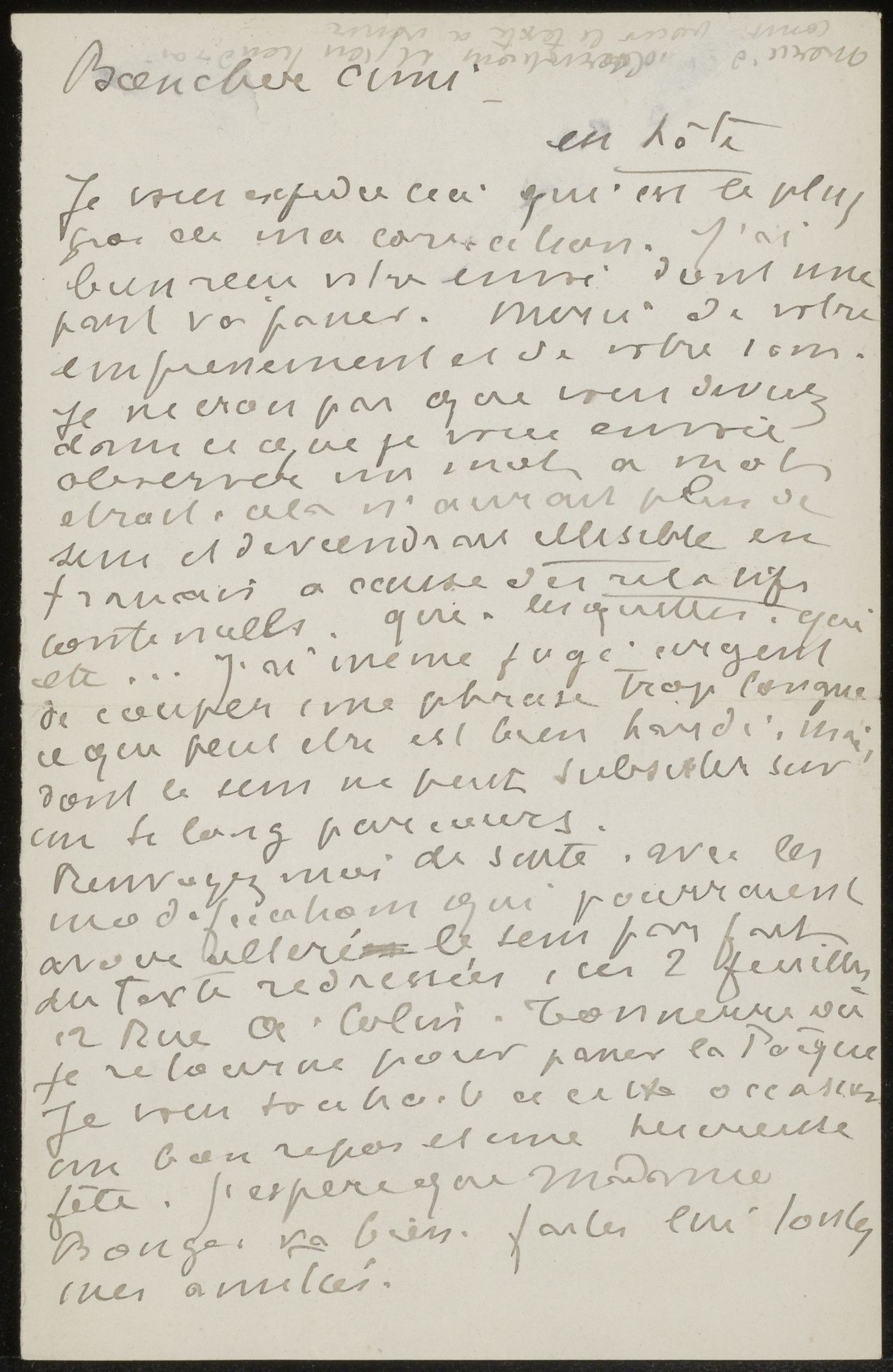 Brief aan Andries Bonger by Emile Bernard