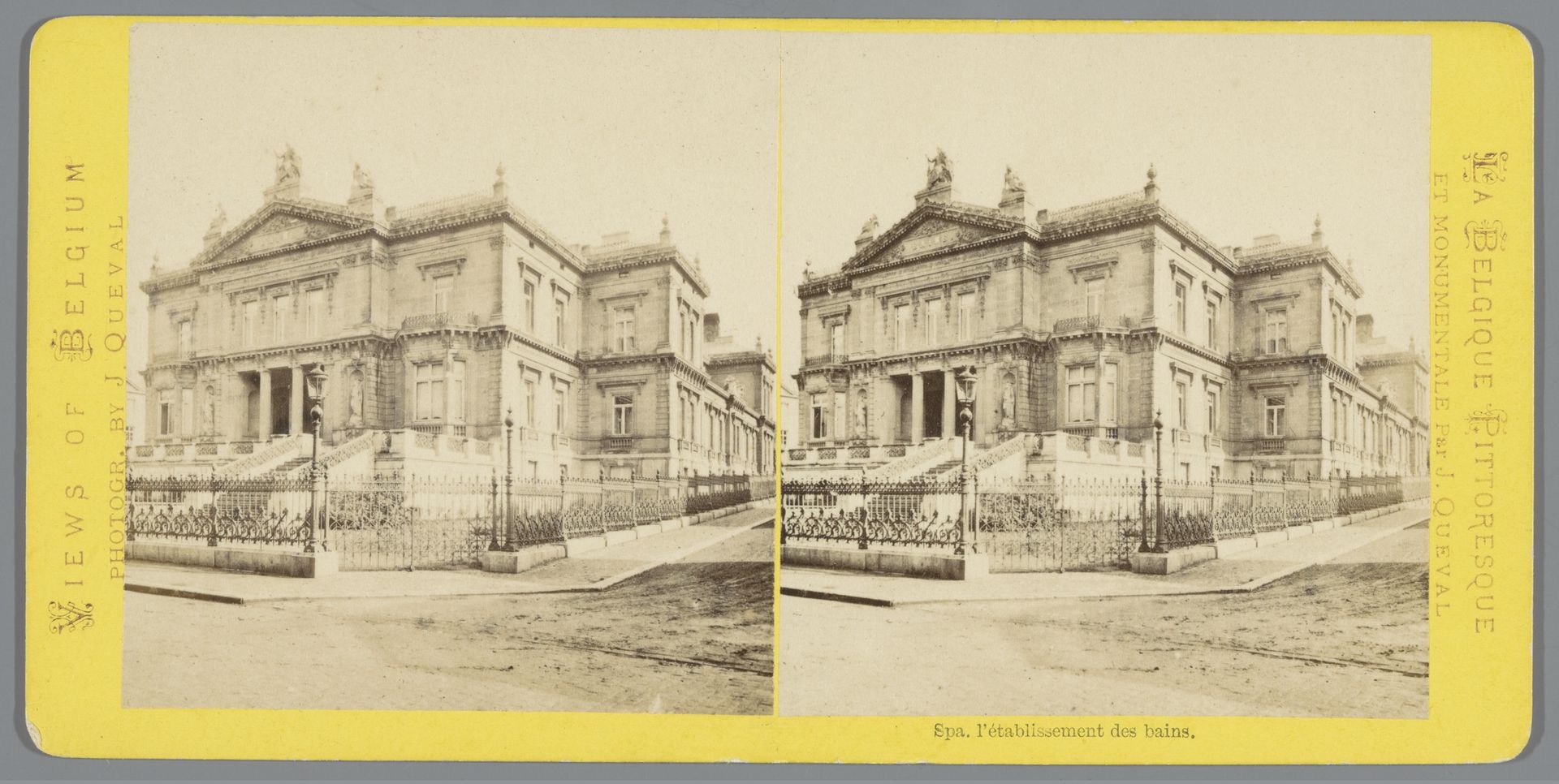 Gezicht op het badhuis in Spa by Jules Hippolyte Quéval