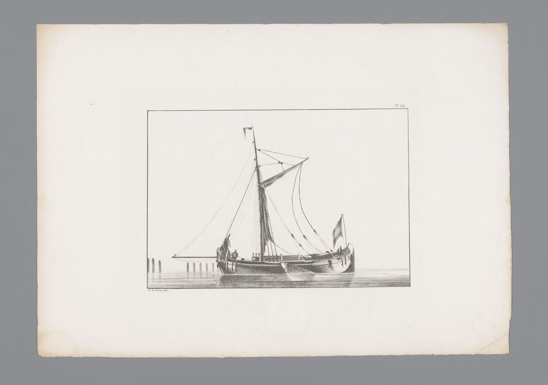 Gaffelkaag, gaffelschip of lichter by Pieter le Comte