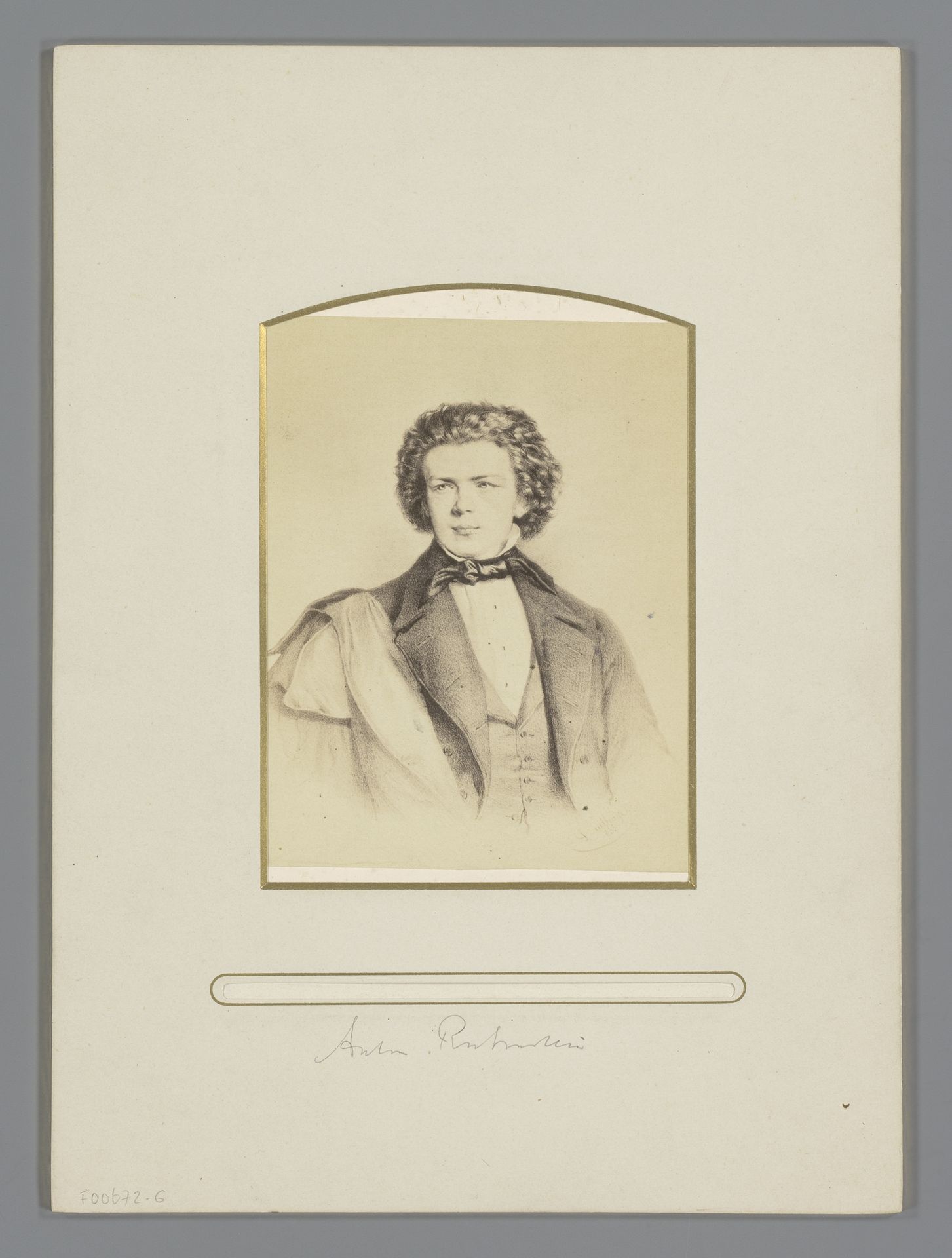 Fotoreproductie van een portret van pianist Anton Rubinstein by Anonymous